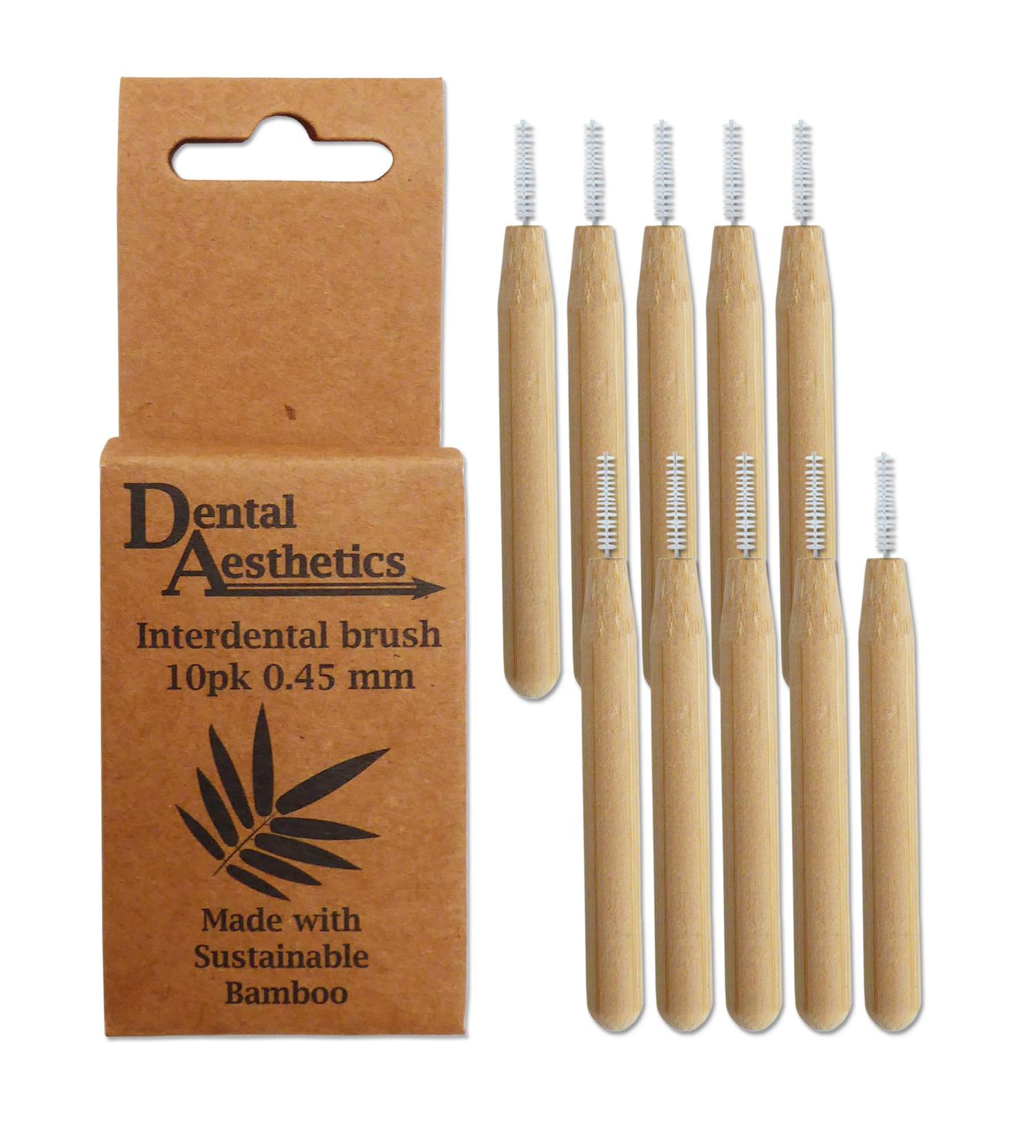 Bamboo Interdental Brushes Bamboo Handle Eco-Friendly 0.45mm Pack of 10