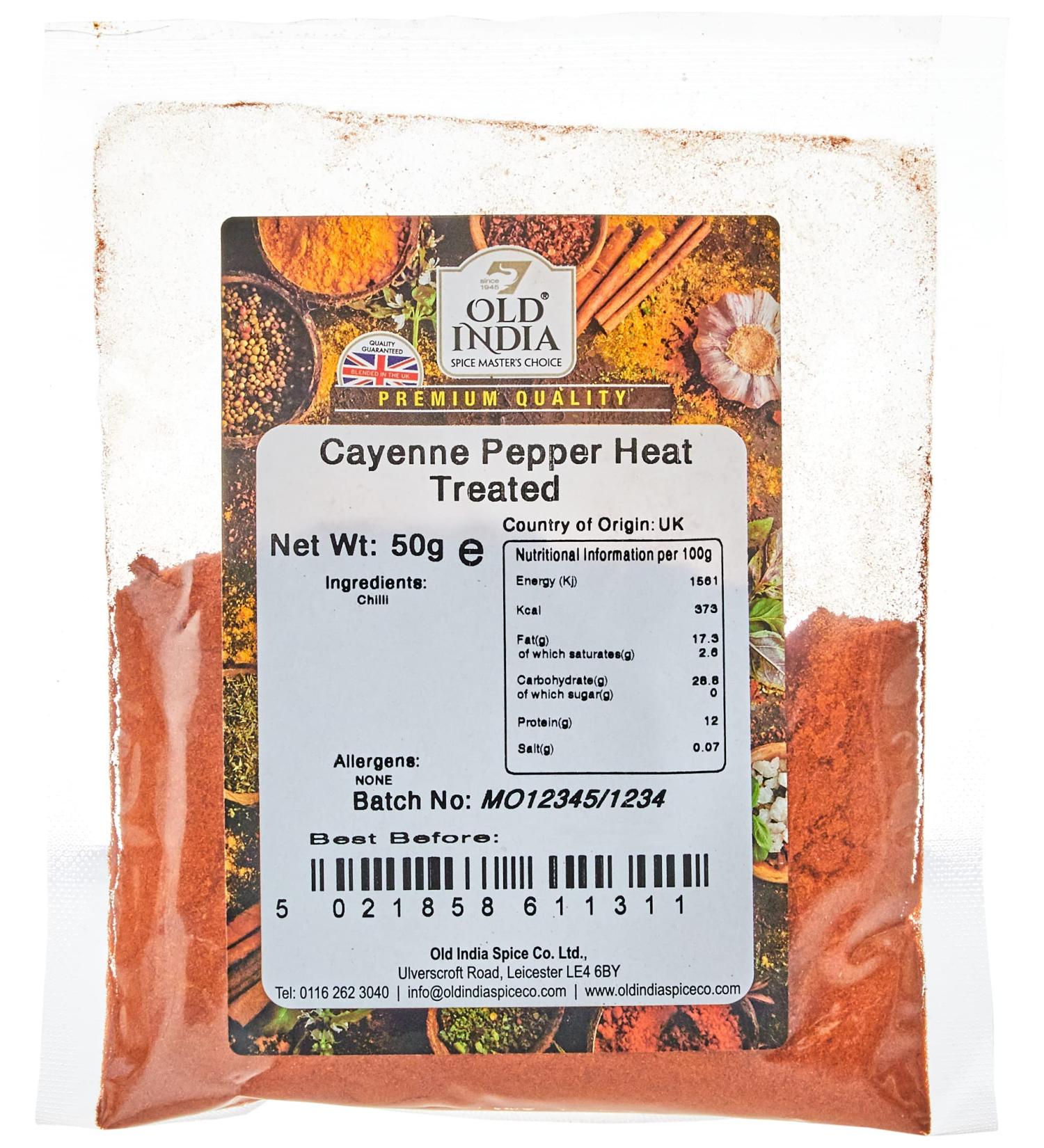 Old India Cayenne Pepper Heat Treated 50g - Spicy Seasoning for Culinary Delights - Buy Online on GoSupps.com