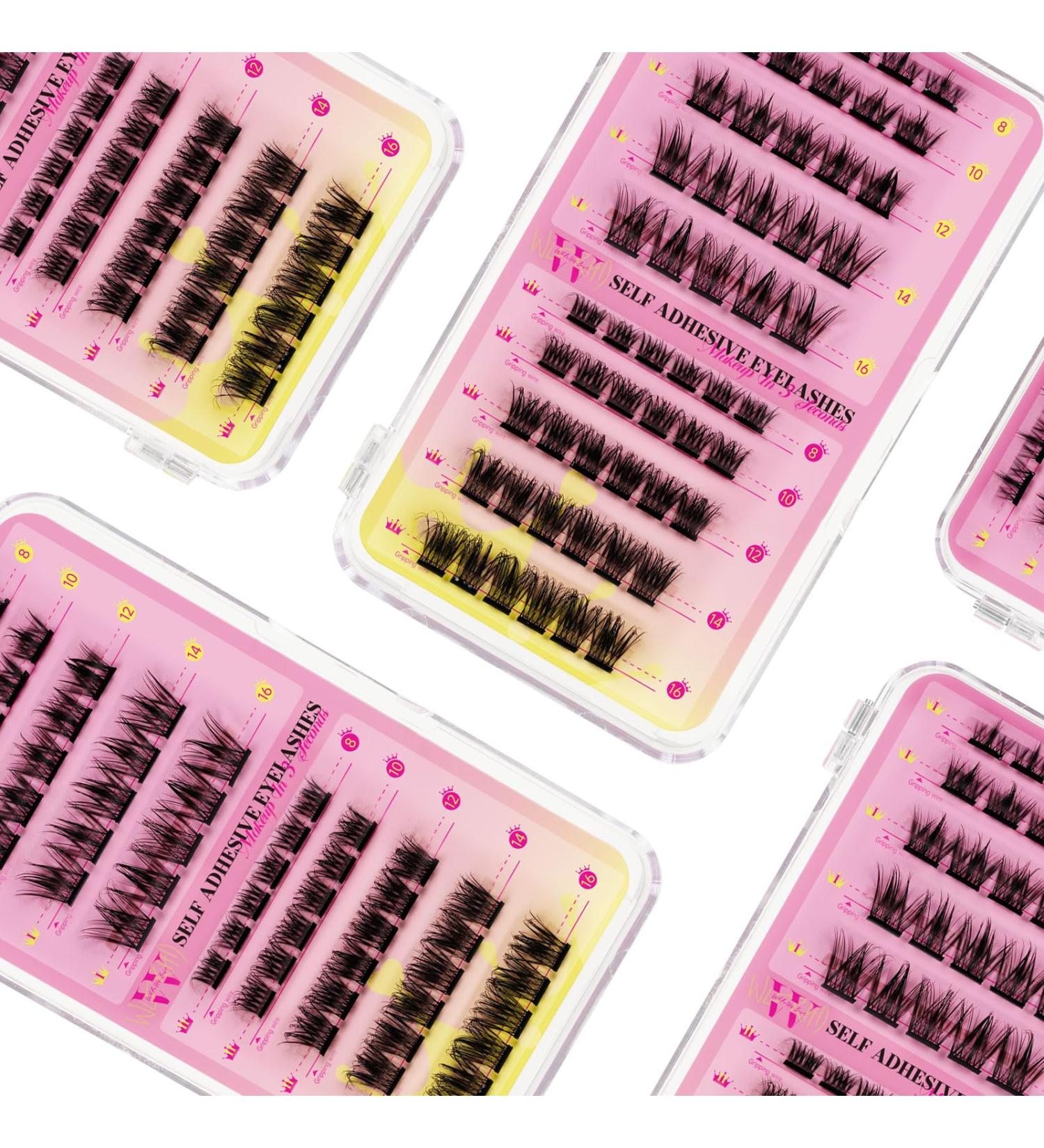 Self-Adhesive Lash Clusters - 55 Pcs DIY Eyelash Extensions 8-16mm | Wispy Thin Band for Home Makeup | W(03 - Buy Online on GoSupps.com