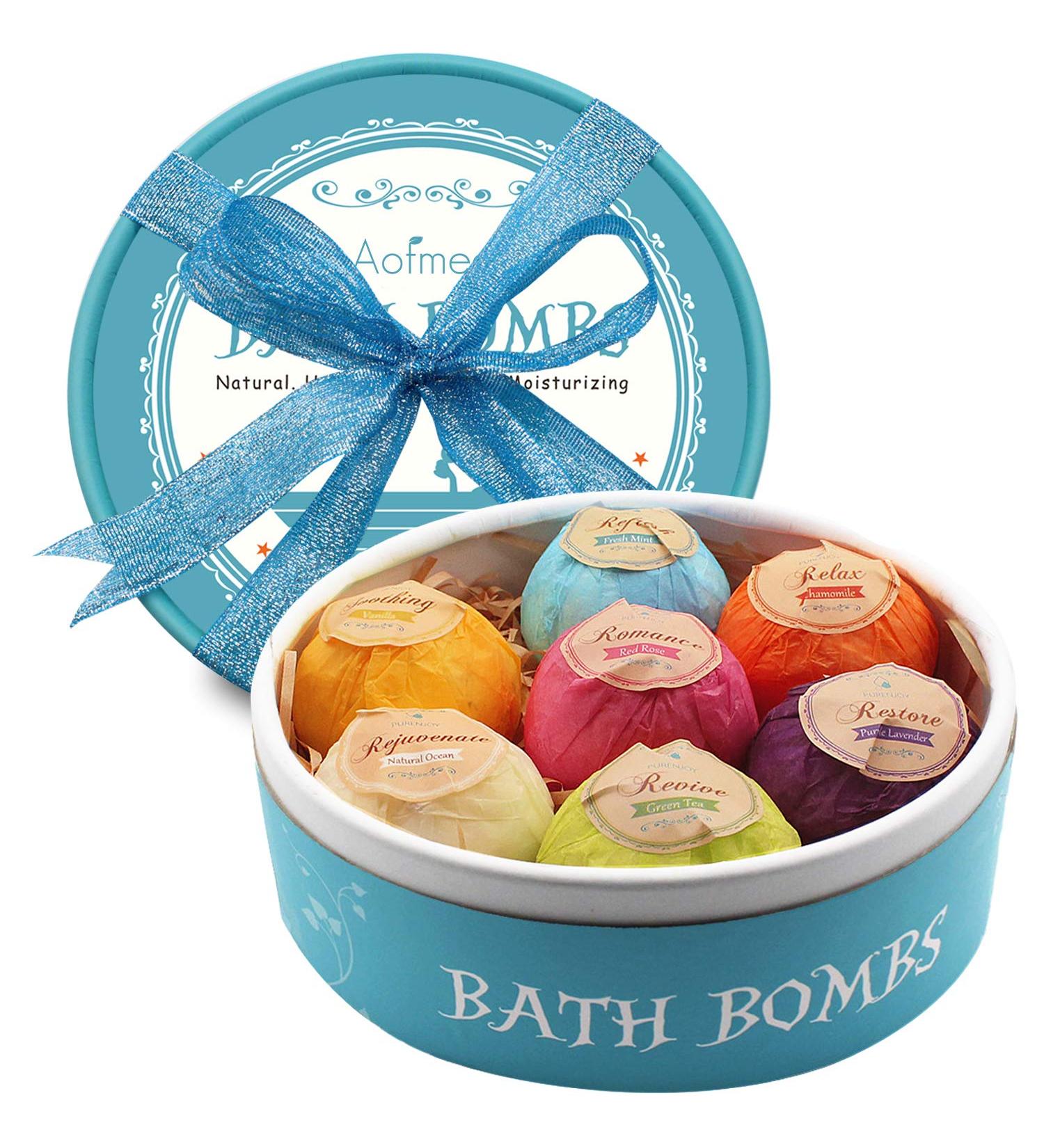 Aofmee 9 Pcs Bath Bombs Spa Kit for Moisturizing Skin - Perfect Gifts for Women, Mom, Her, Kids - Birthday, Valentines, Mothers Day, Anniversary, Christmas - Buy Online on GoSupps.com