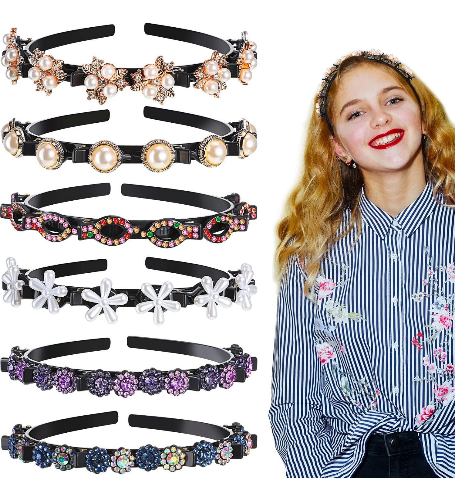 Double Bangs Hairstyle Hairpin Headband - 6 Piece Set - Korean Braided Headbands for Women and Girls - Classic Style - Buy Online on GoSupps.com