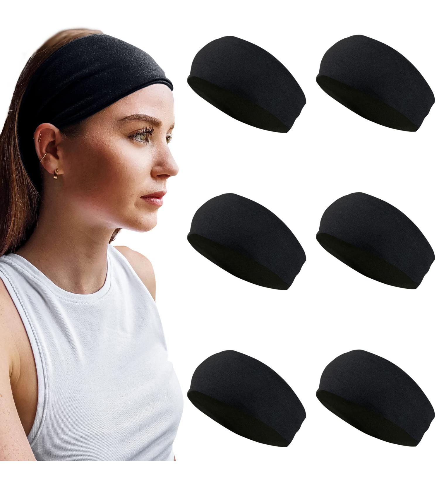 Styla Hair Solid Headband 6 Pack - Wide Soft Stretch Fabric Headbands for Women - Trendy & Stylish Black Hair Accessories - Buy Online on GoSupps.com