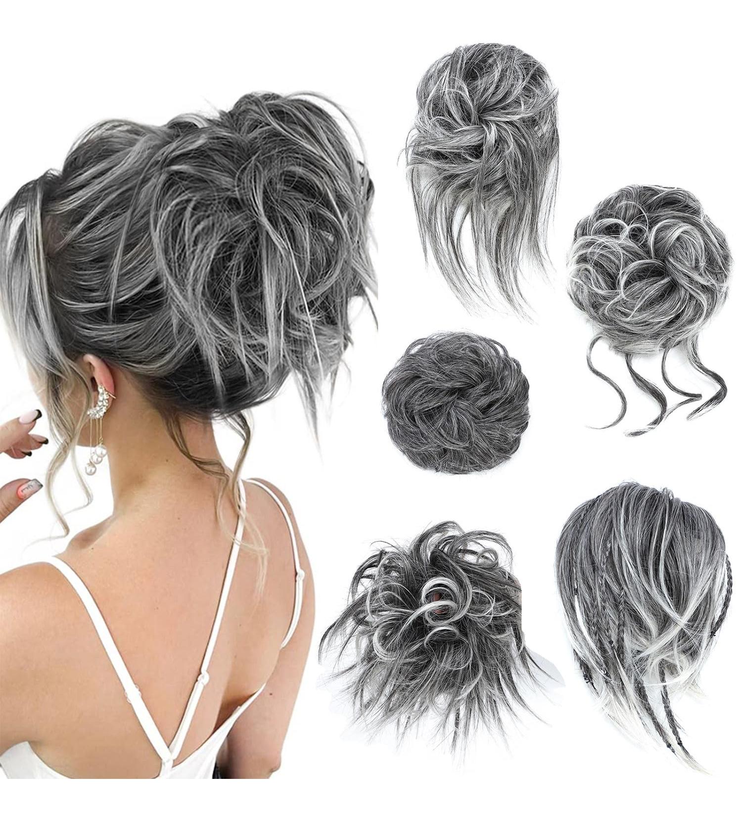 Fulang Hair 5 Pack - Wavy Artificial Hair Ties for Women | Large Messy Bun Extensions & Updos (4/60) - Buy Online on GoSupps.com