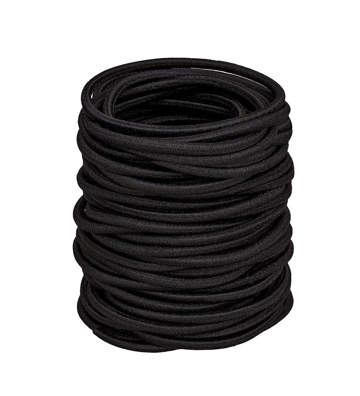 30 Pieces Black 4mm Hair Ties - Tearproof Metal-Free Elastic Bands for Thick & Curly Hair - Stylish Ponytail Holders for Women & Girls - Buy Online on GoSupps.com