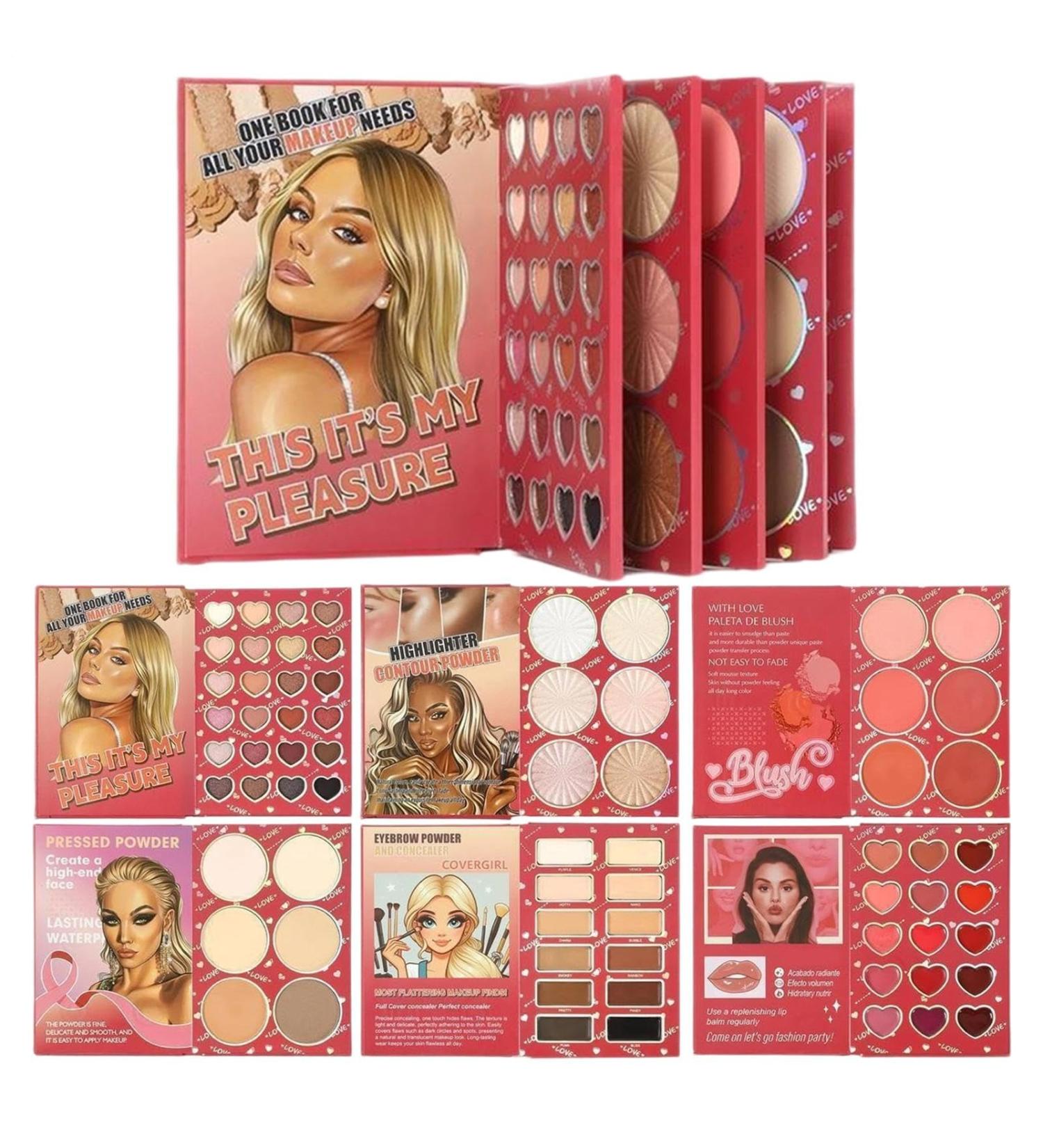 Cosmetic Makeup Kit | 6 Panels Cosmetic with Matte and Shimmer Effect Eyeshadow and Illuminating Set For Photography Scene Dating and Mother Wife Girlfriend Sisters - Buy Online on GoSupps.com