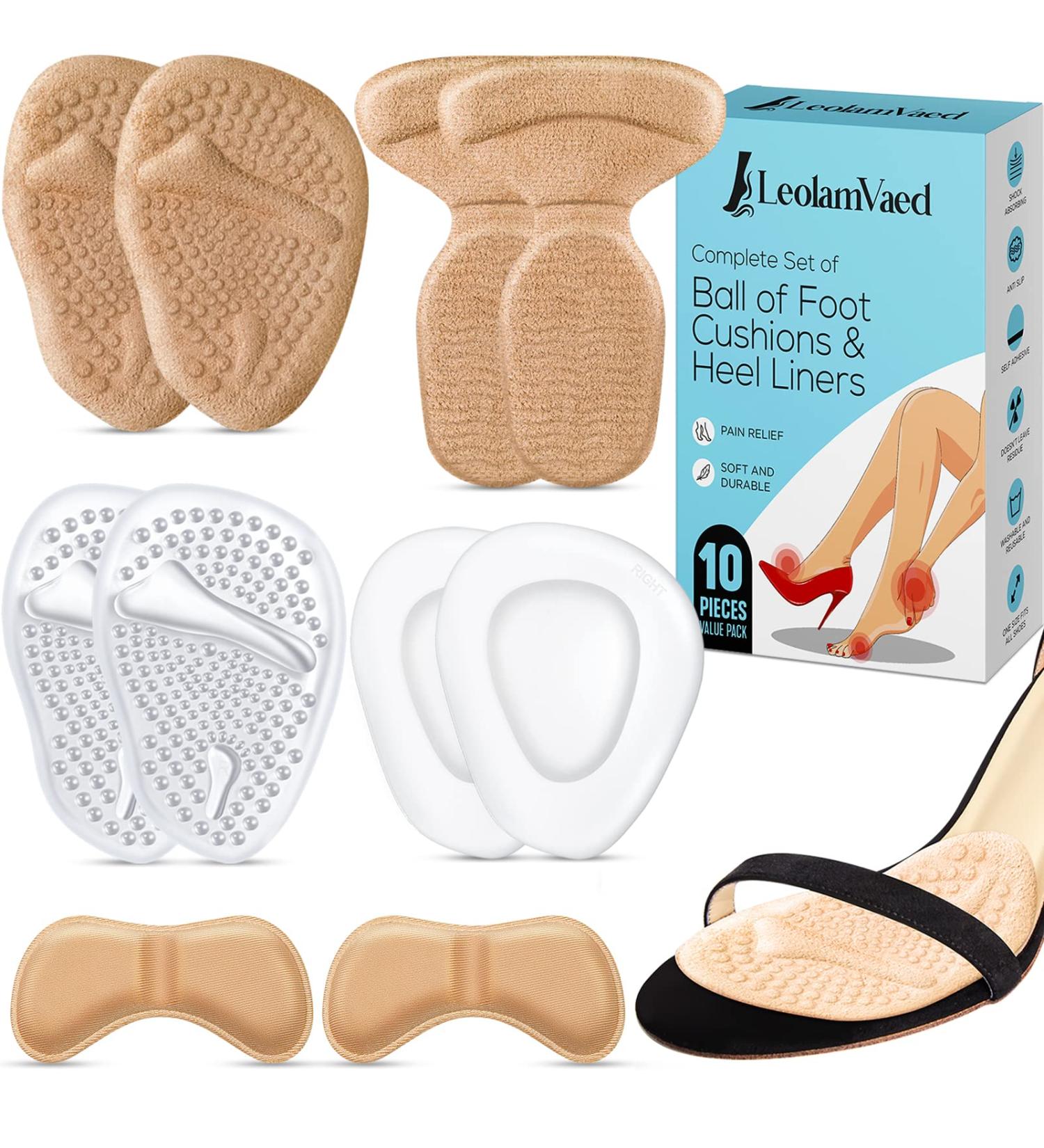 Washable Metatarsal Pads for Women - All Day Pain Relief & Comfort - 10 Piece Set - One Size Fits All - Buy Online on GoSupps.com