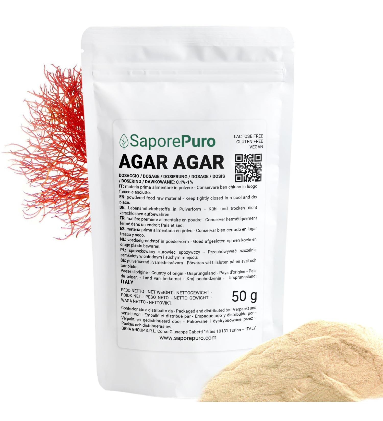 Saporepuro Agar Agar 50 g - powder - Buy Online on GoSupps.com