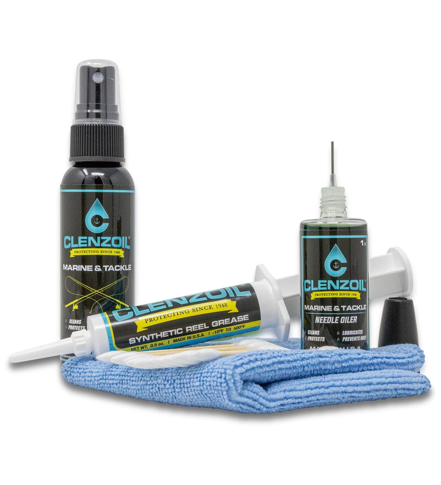 CLENZOIL Marine & Tackle Fishing Reel Oil, Grease & Cleaner Kit | All-in-One for Freshwater & Saltwater Reels | Lubricant & Rust Prevention - Buy Online on GoSupps.com