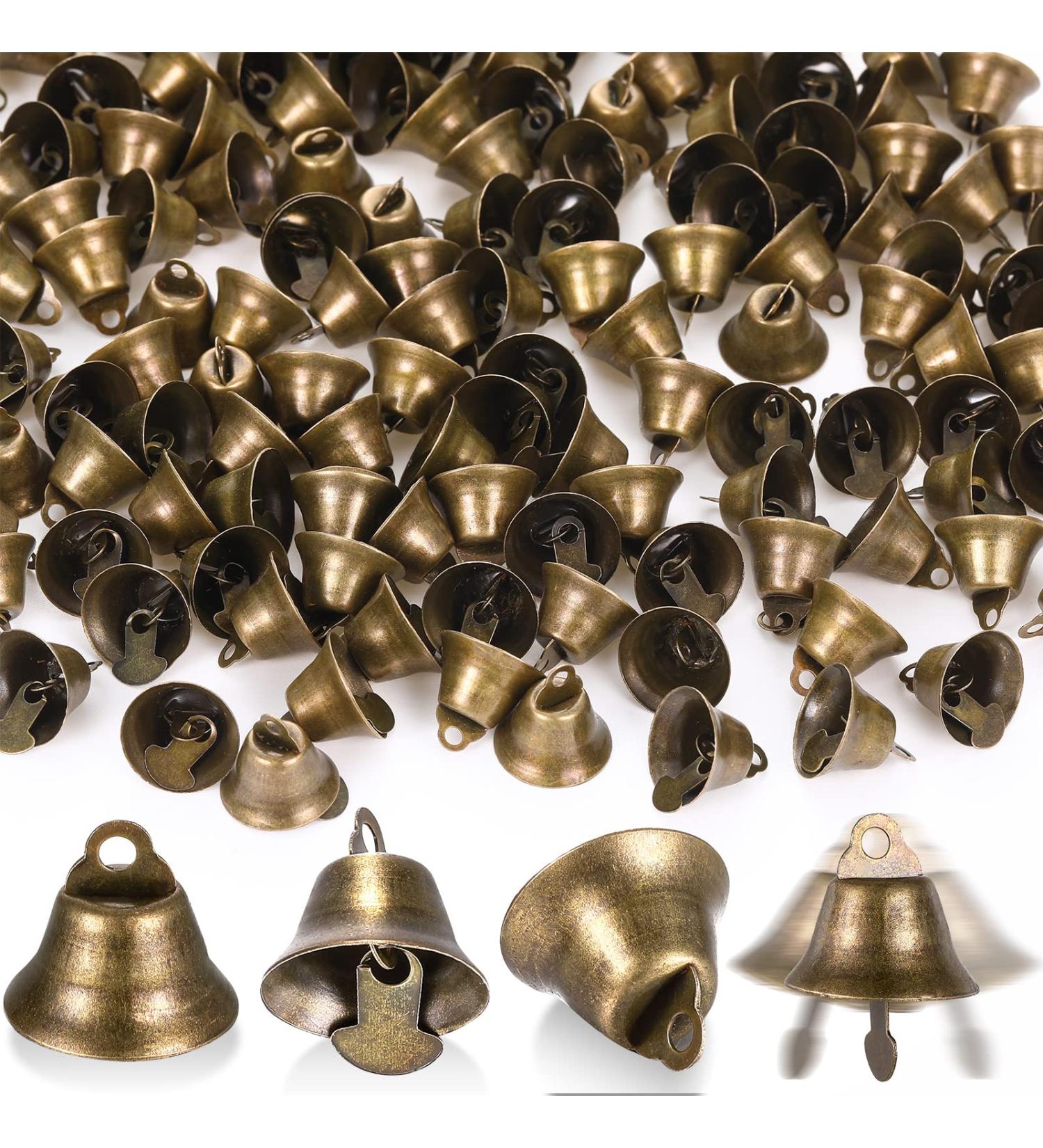 200 Pcs Mini Bronze Decorative Bells - 16mm Vintage Craft Bells for Christmas DIY Craft & Decorations - Buy Online on GoSupps.com