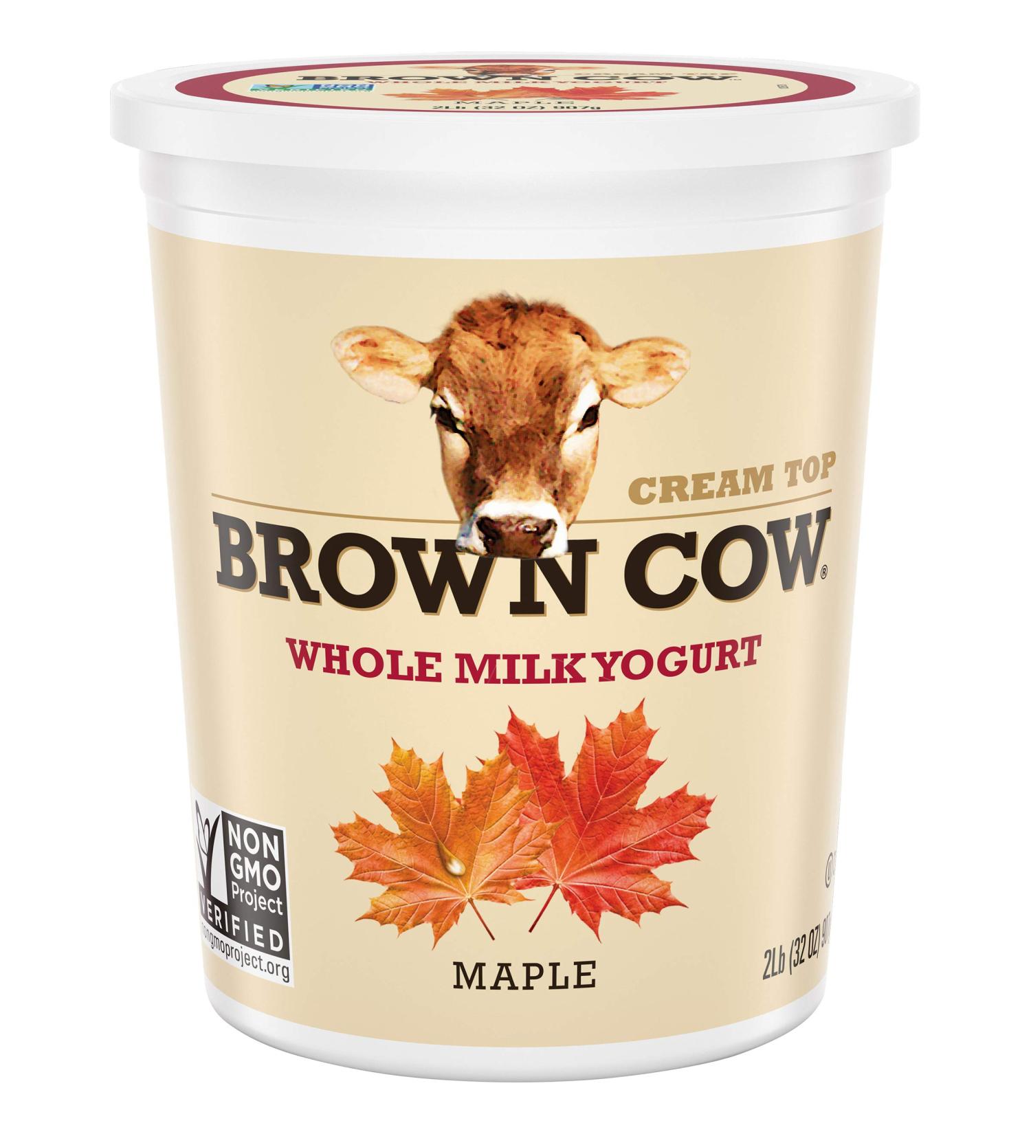 Brown Cow Cream Top Maple Whole Milk Yogurt - 32 oz. Carton - Buy Online on GoSupps.com