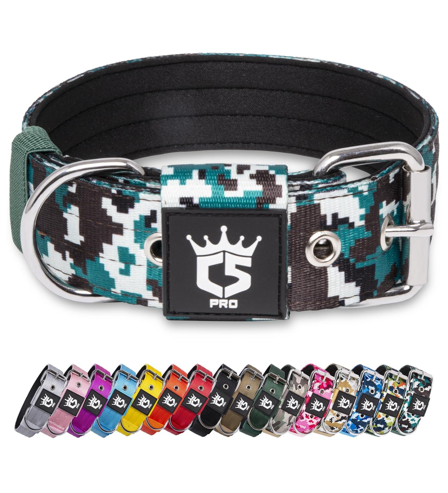 Buy Tspro Tactical Dog Collar | Military Standard | Adjustable Camo Cyan (L 52-60cm) Strong & Durable - Buy Online on GoSupps.com