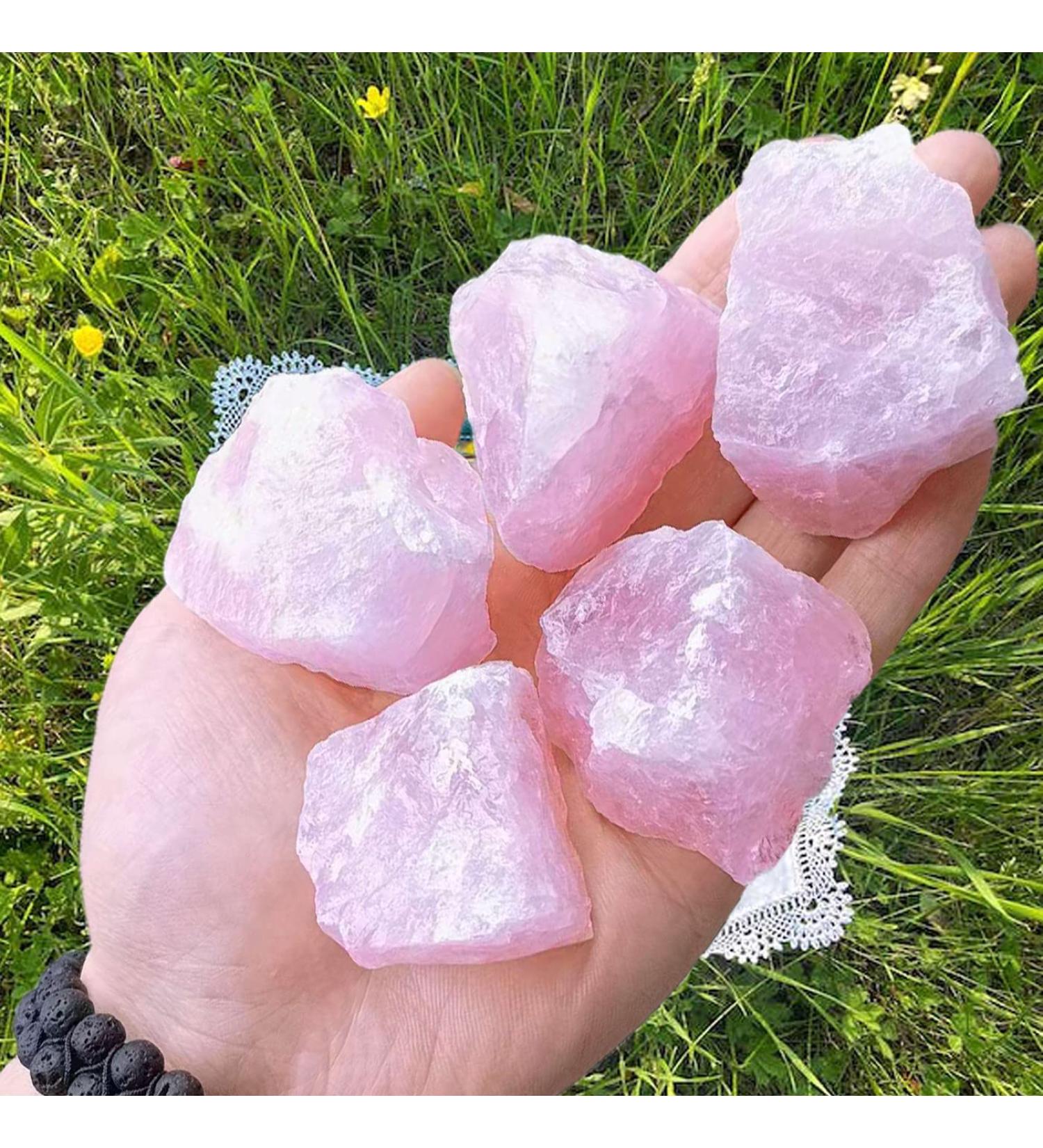Rose Quartz Rough Stones Bulk 1.5-2inch - 4PCS 0.5lb - Healing Gemstones for Reiki & Decoration - Buy Online on GoSupps.com
