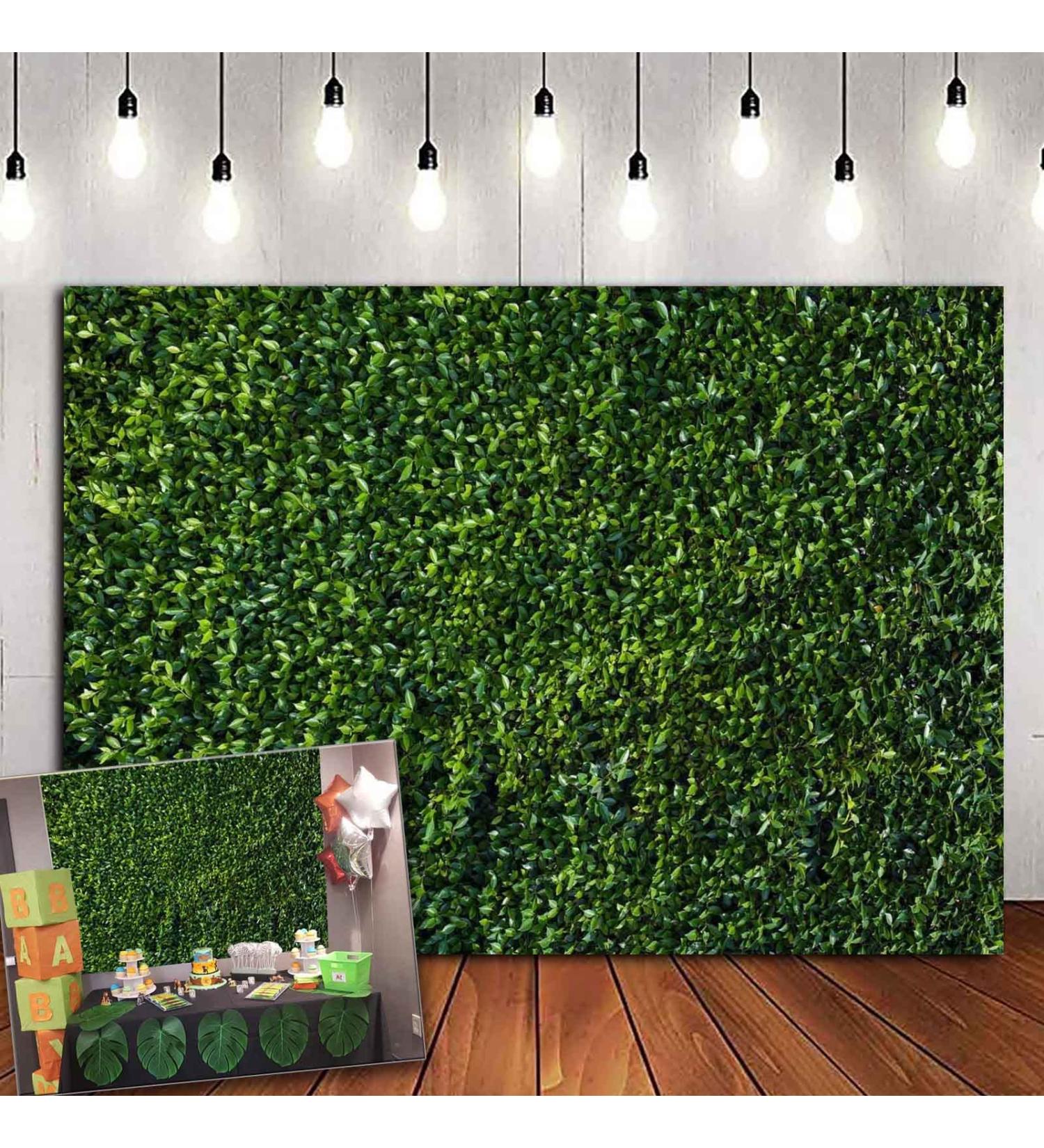 HQM 7x5FT Nature Spring 3D Green Leaves Photo Background for Wedding, Birthday, Baby Shower Photography - Buy Online on GoSupps.com