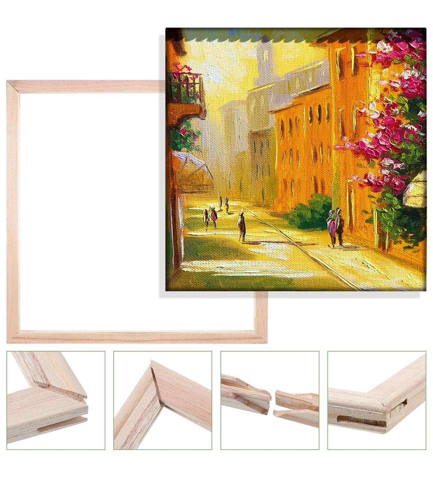 2-Piece 16x20 Inch Pine Wood Canvas Stretcher Bars Set for DIY Art - Home Studio Decoration & Oil Painting Frame Supplies - Buy Online on GoSupps.com