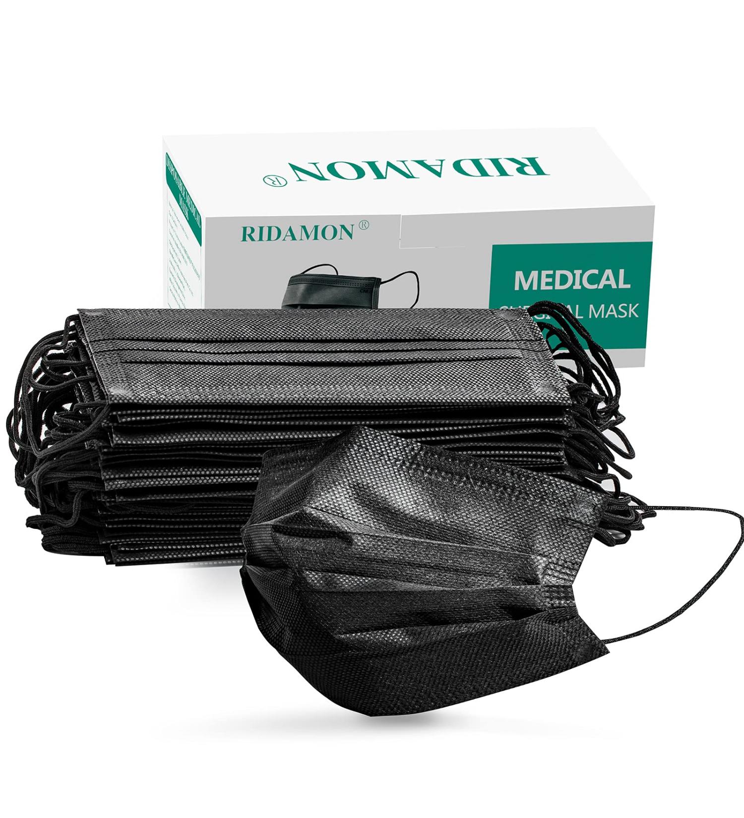 Black Disposable Face Masks(50 Pack) Medical Grade Face Masks for Women Men  Breathable Disposable Face Mask for Home (Black) - Buy Online on GoSupps.com