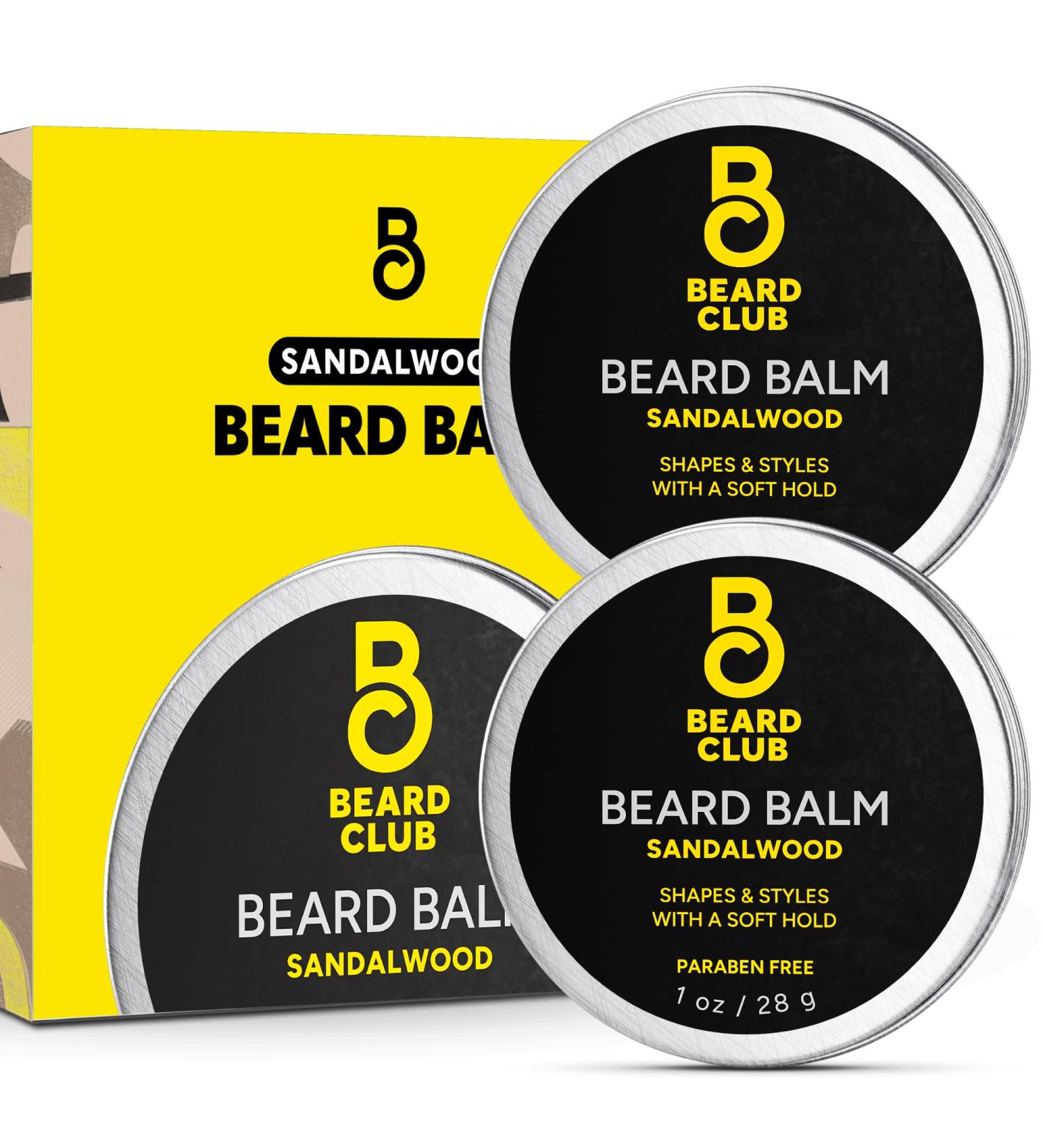 The Beard Club Sandalwood Beard Butter - 2oz Conditioning Balm & Softener for Men - 2PK Leave-In Moisturizer for Beard Care - Buy Online on GoSupps.com