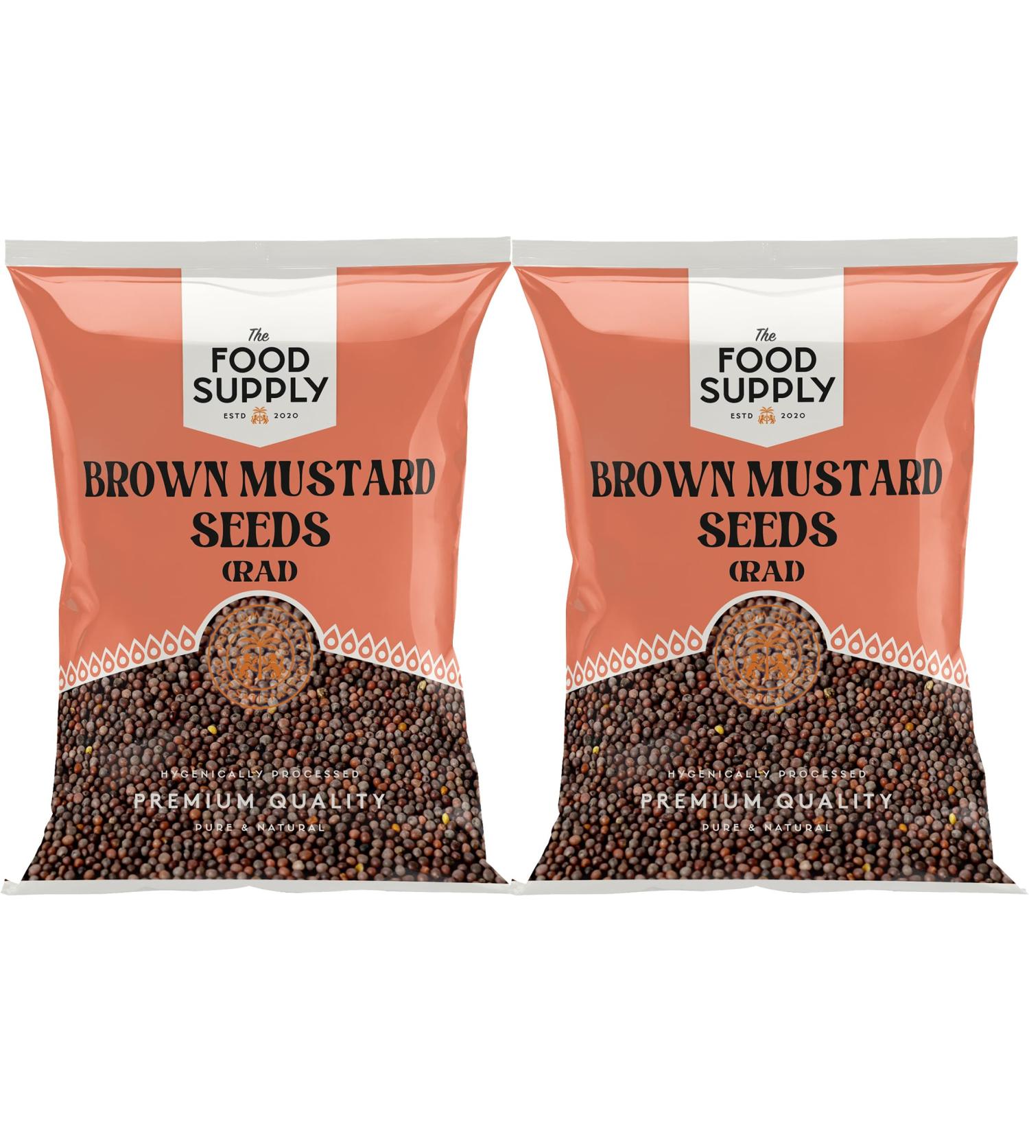 Brown Mustard Seeds 2x100g Black Rai Sarsoon Seeds - Finest Premium Quality | 100% All Natural | No additives or preservatives