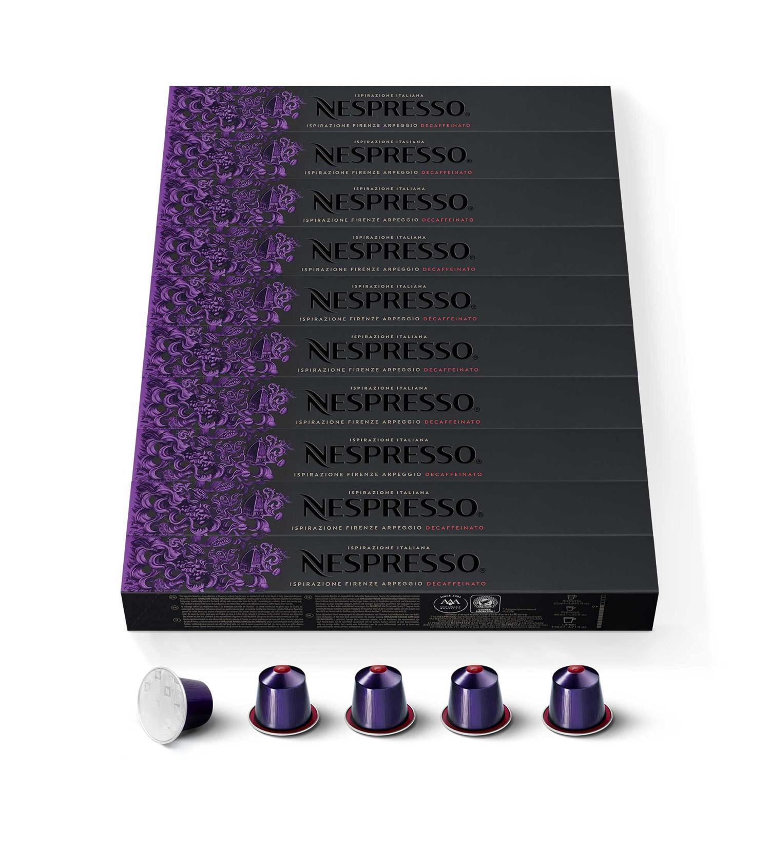  Nespresso Nespresso Original 100 Capsules Arpeggio Decaffeinato Intensit 9 Pour Ristretto Espresso & Cappuccino Recette Lait (10 tuis de 10) - Buy Online on GoSupps.com