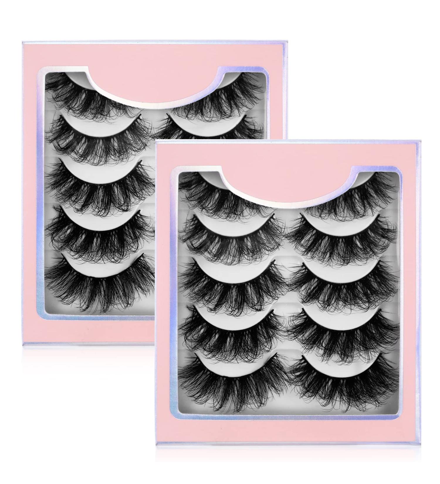 Shop Sibba 5D Faux Mink Eyelashes - 10 Pairs of Dramatic 20mm Wispy & Fluffy Extensions for Stunning Eye Makeup - Buy Online on GoSupps.com