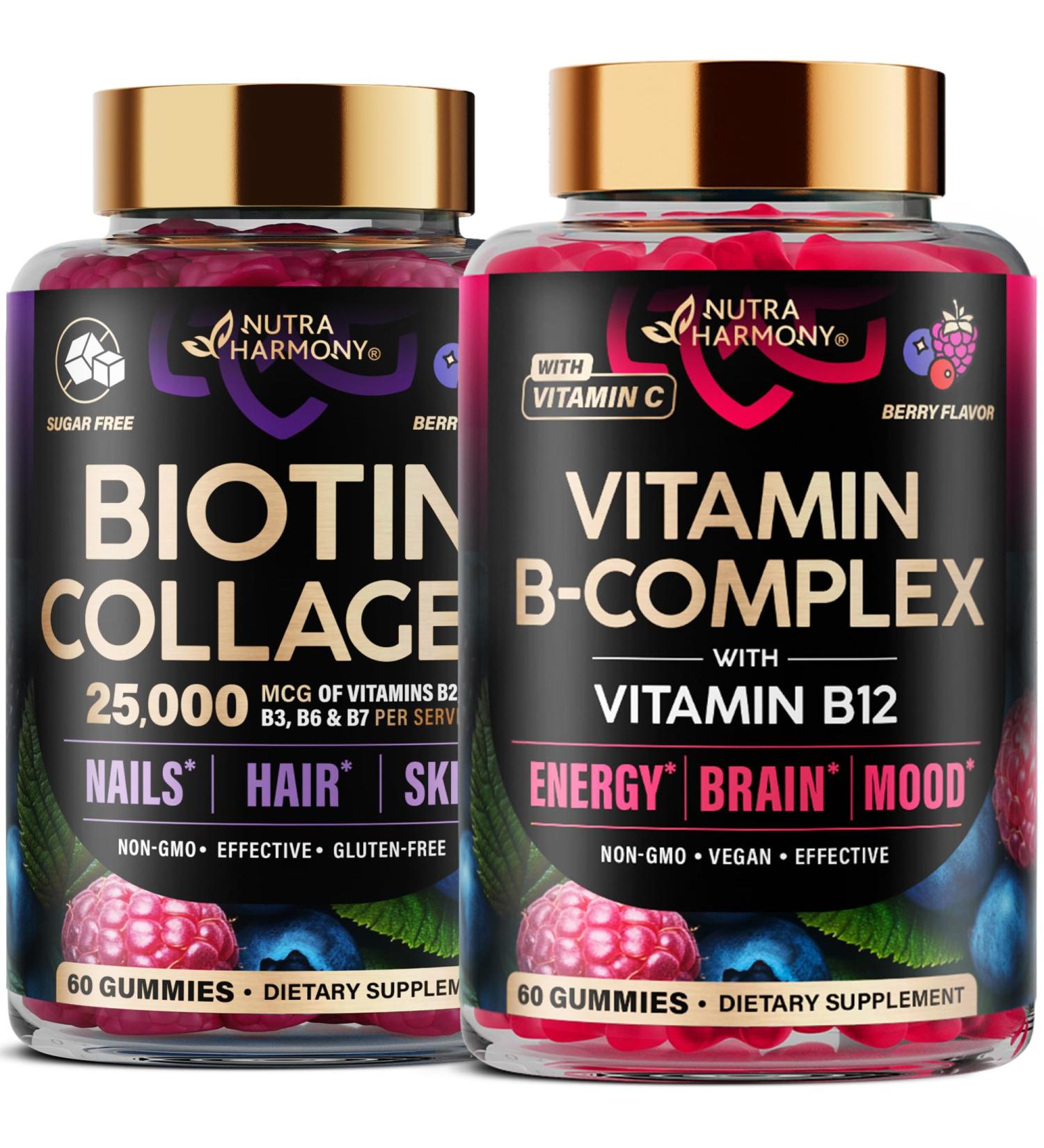 NUTRAHARMONY Biotin Collagen & Vitamin B-Complex Gummies