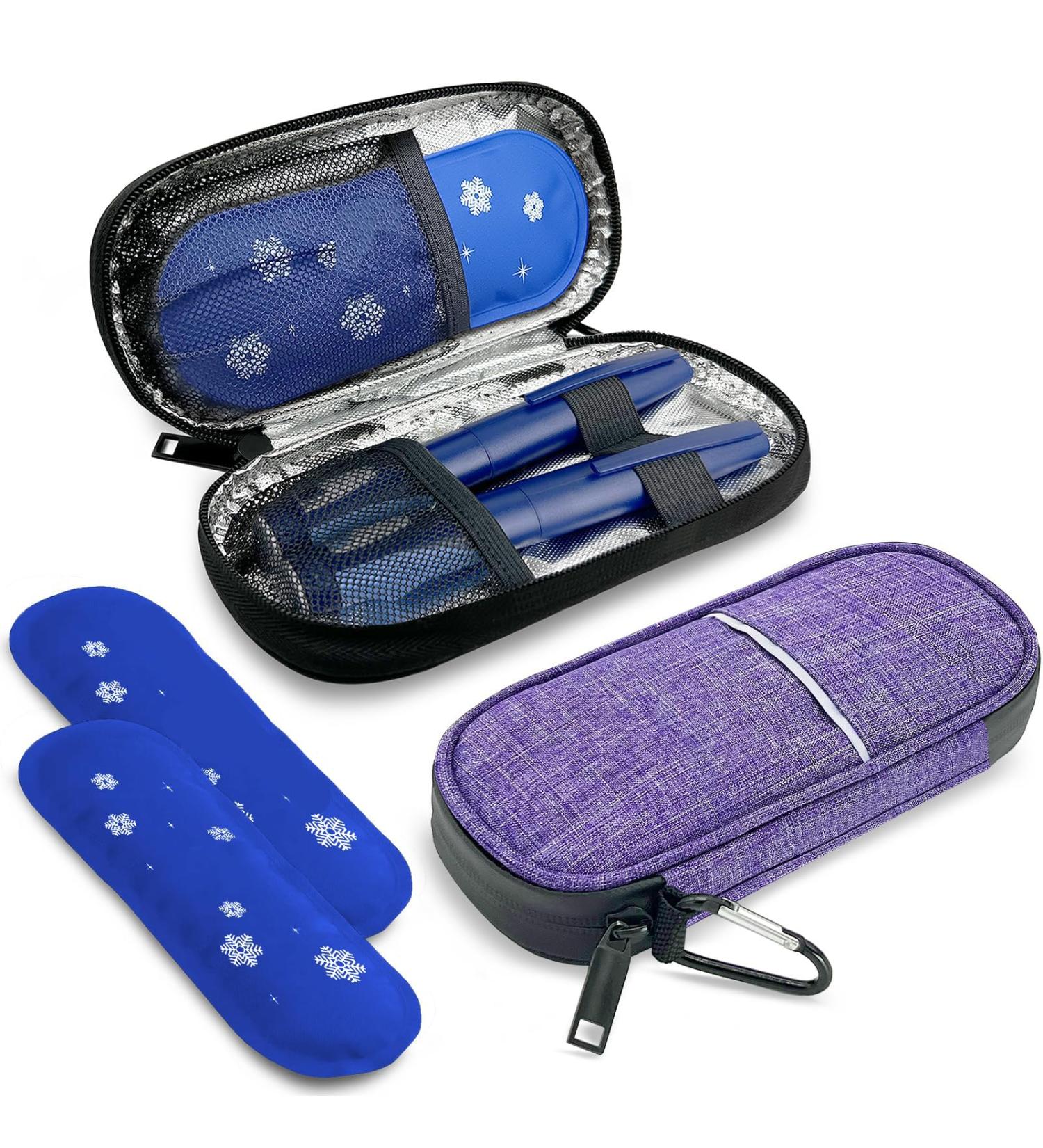 Insulin Cooler Travel Case Diabetic Medication Insulated Cool Organizer with 2 Reusable Ice Packs for Insulin Pen and Other Diabetic Supplies - Buy Online on GoSupps.com