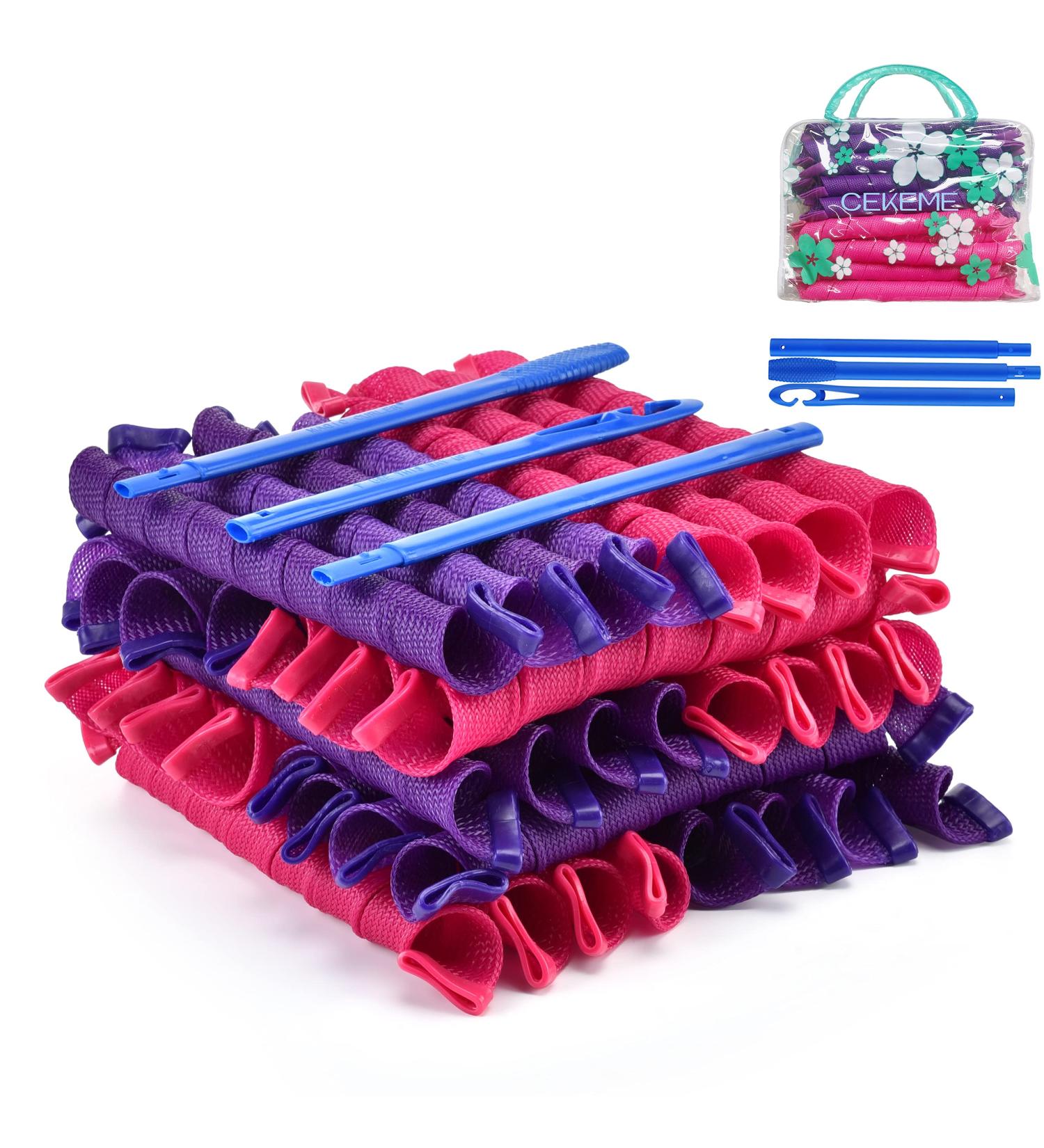 40pcs Heatless Spiral Curlers for Long Hair - DIY Styling Kit - No Heat Magic Curlers 22inch - Perfect for Long/Short/Wavy/Straight Hair - Buy Online on GoSupps.com