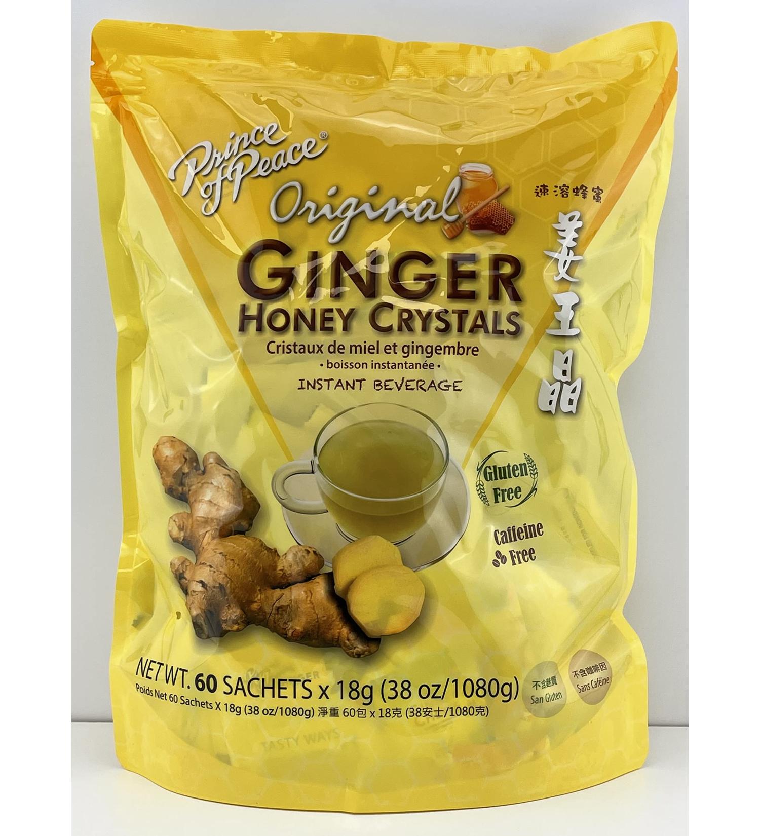 Instant Ginger Honey Crystals Family Value Pack 60 Sachets 18g per Sachets ( Total 38oz/ 1080g ) By Prince of Peace - Buy Online on GoSupps.com