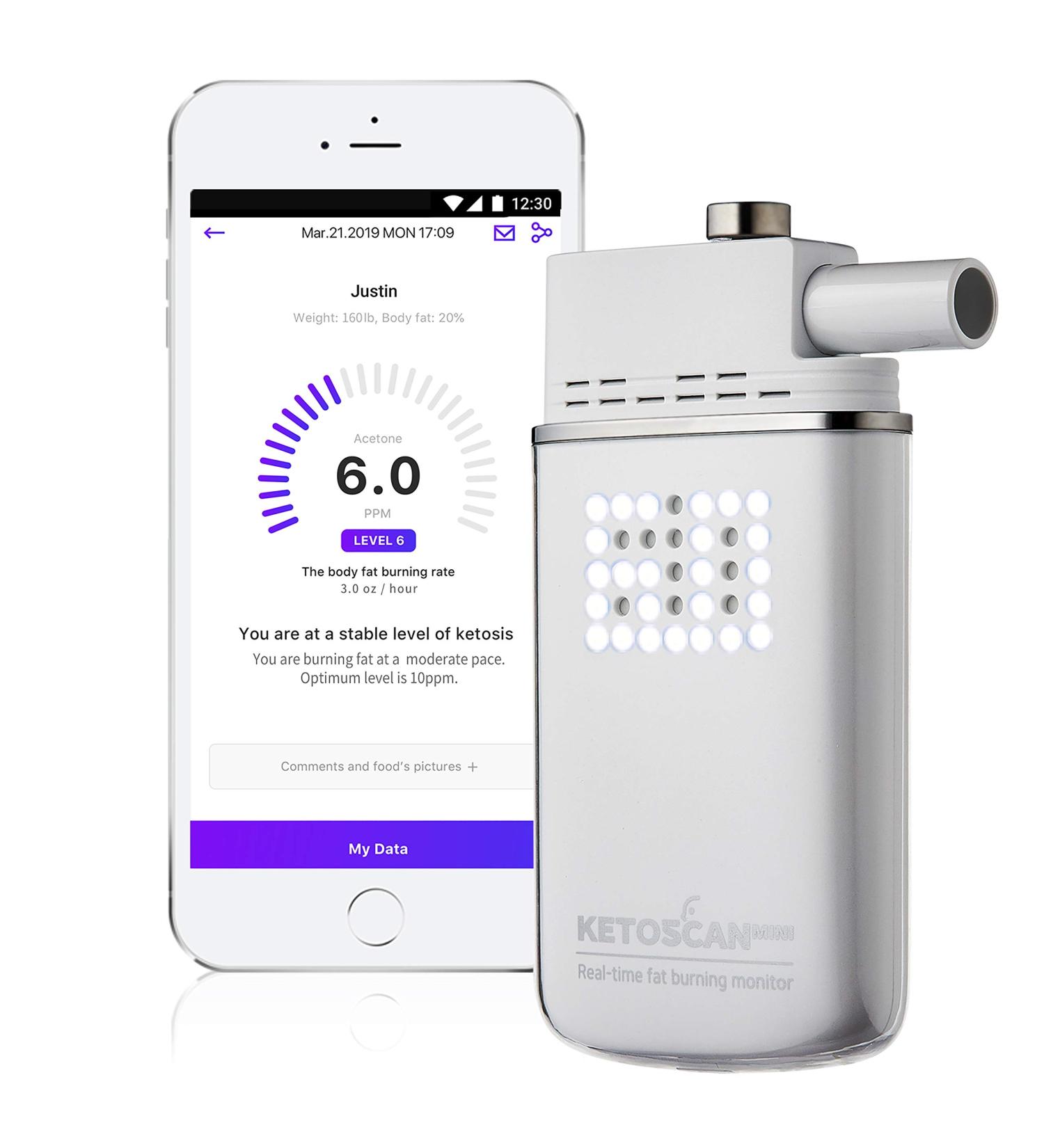 V2 KETOSCAN Mini Breath Ketone Meter Diet  Fitness Tracker  Monitor Your Fat Metabolism Level of Ketosis on Low carb Ketogenic or Any Nutrition  Fitness Program - Buy Online on GoSupps.com