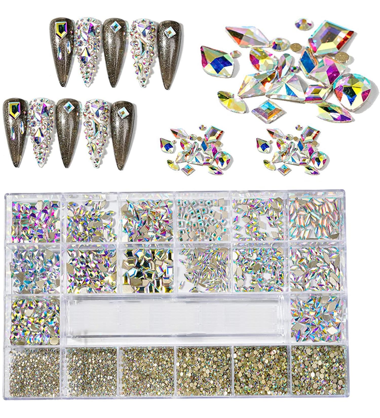 7900 pcs Nail Art Rhinestones Kit 3D Mix Nail Art Rhinestone Crystals Special-Shaped Diamonds Nail Rhinestones for Nails HOINCO Nail Rhinestones for Nail Crystal Kit with Drill Pen and Tweezers Rose 7900 - Buy Online on GoSupps.com