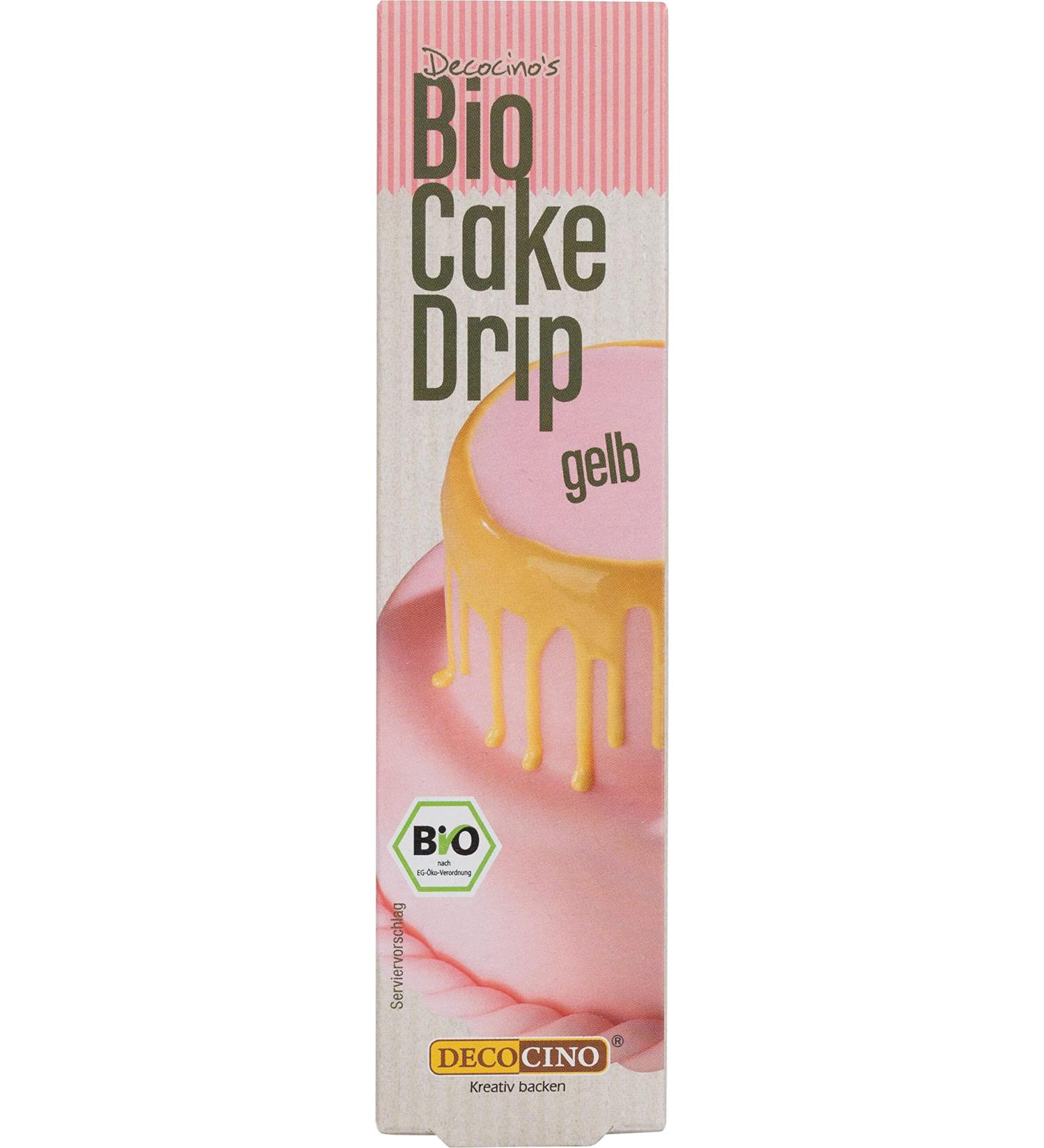 Decocino Bio Cake Drip Yellow - 40g | Ready-to-Use Organic Cake Glaze - Perfect for Drip Cakes & Cake Pops - Palm Oil Free - Buy Online on GoSupps.com