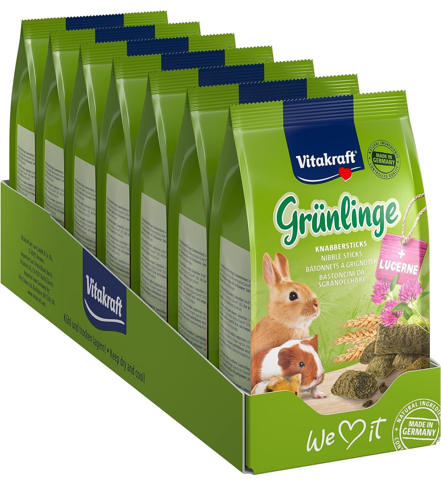 Buy Vitakraft Nibble Sticks Greenlings for Rodents - No Added Sugar Grain & Alfalfa | 7x50g - International Shipping Available - Buy Online on GoSupps.com