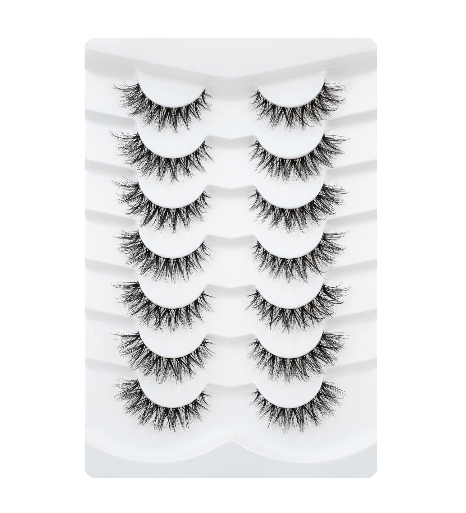 Buy 3D Clear Band Mink Eyelashes - Natural Cat Eye Wispy Reusable 7 Pairs (Happy Heartbeat No.218) - Shop Internationally! - Buy Online on GoSupps.com