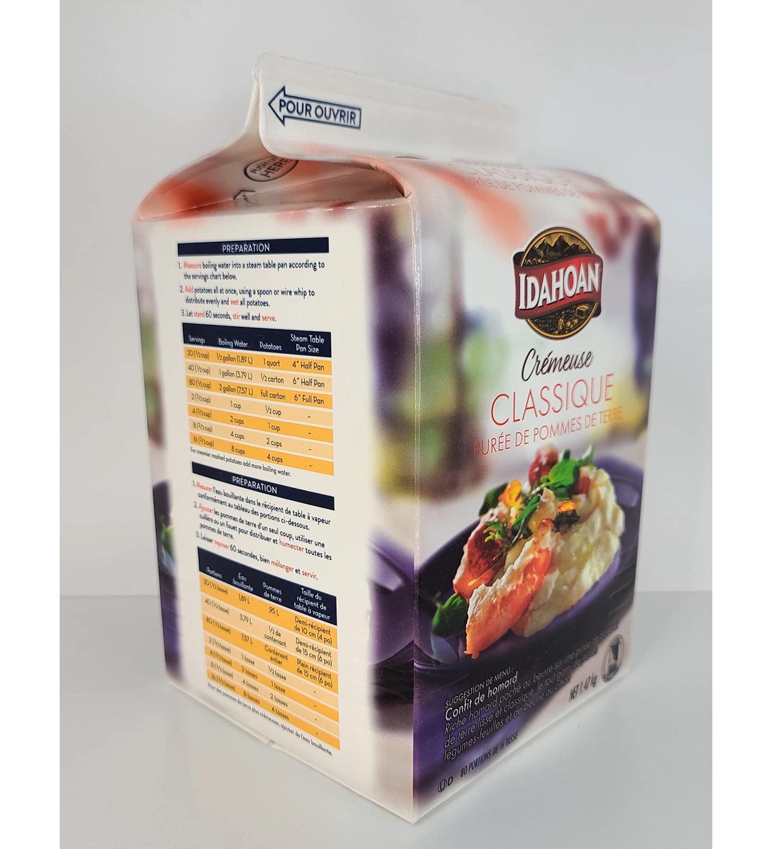 Idahoan Real Mashed Potatoes 1.47 KG - Makes 80 - 1/2 Cup Servings - Made with 100% Real Idaho Potatoes Just Add Water - Buy Online on GoSupps.com