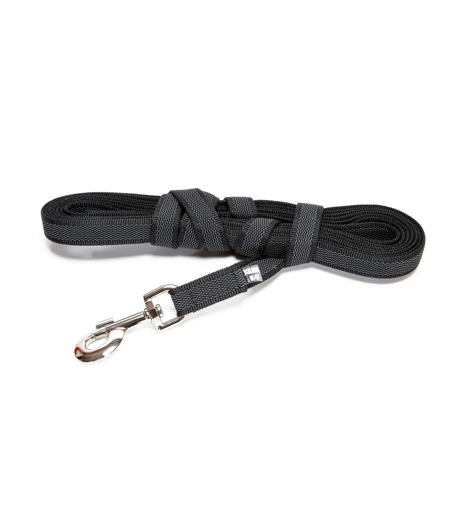IDC Color & Gray Rubberized Leash - 20mm x 5m | Durable Loop Design - Black-Gray | International Shipping Available - Buy Online on GoSupps.com