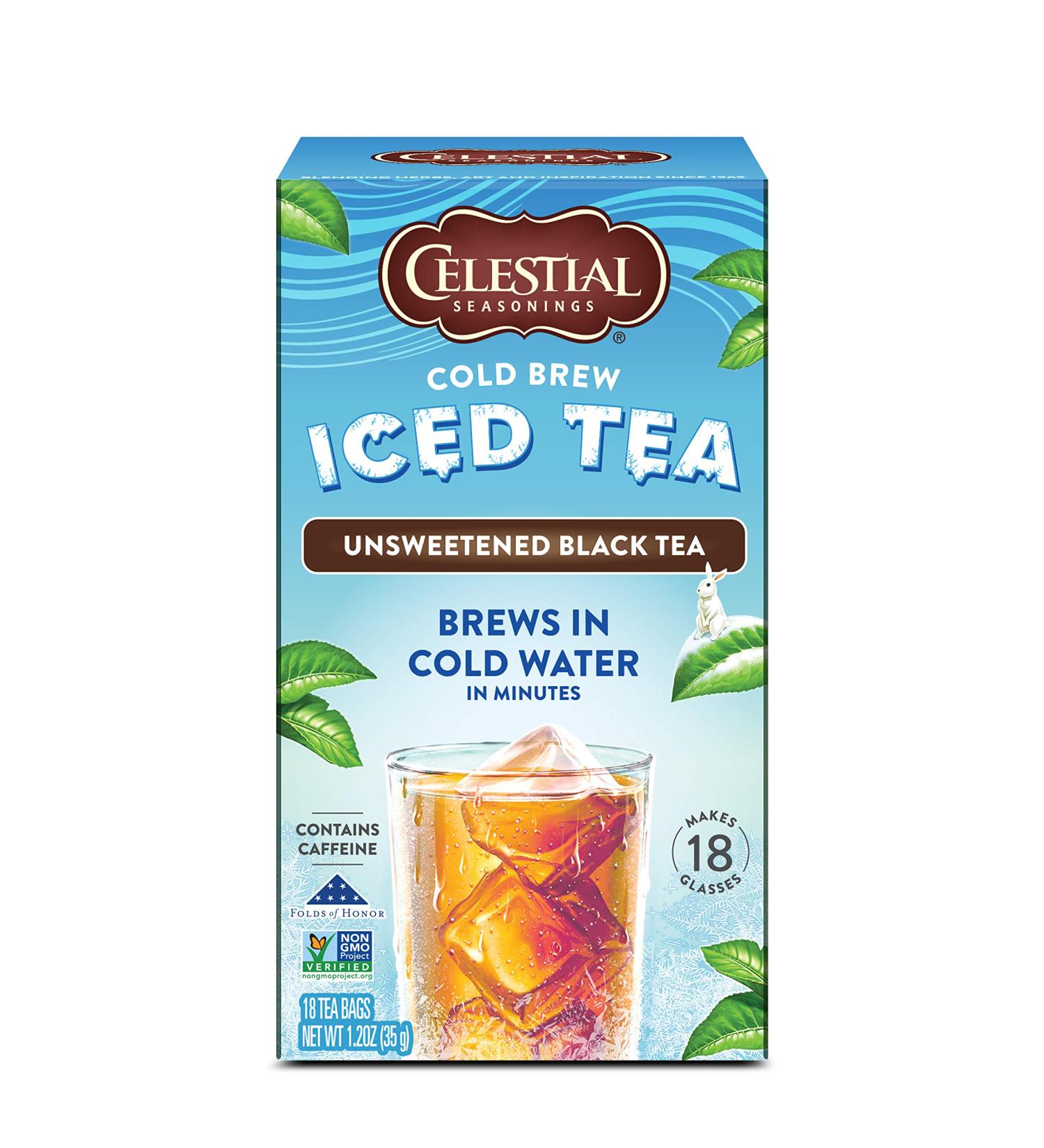 Celestial Seasonings Cold Brew Unsweetened Black Iced Tea - 18 Tea Bags (1.2 oz) - Buy Online on GoSupps.com