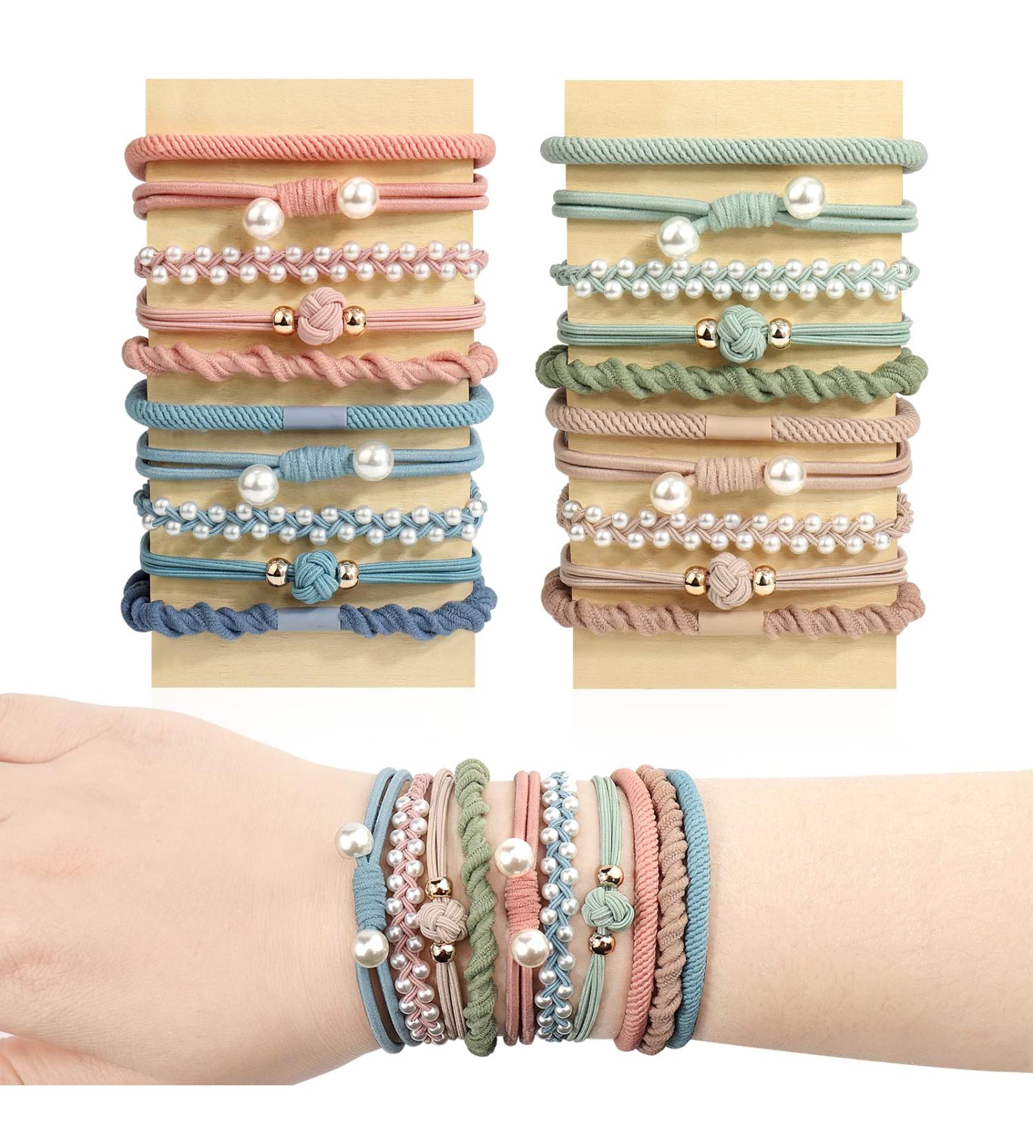 Juome 20Pcs Boho Hair Ties for Women/Girls - No Damage Ponytail Holders for Thick Hair (4 Colors) - Buy Online on GoSupps.com