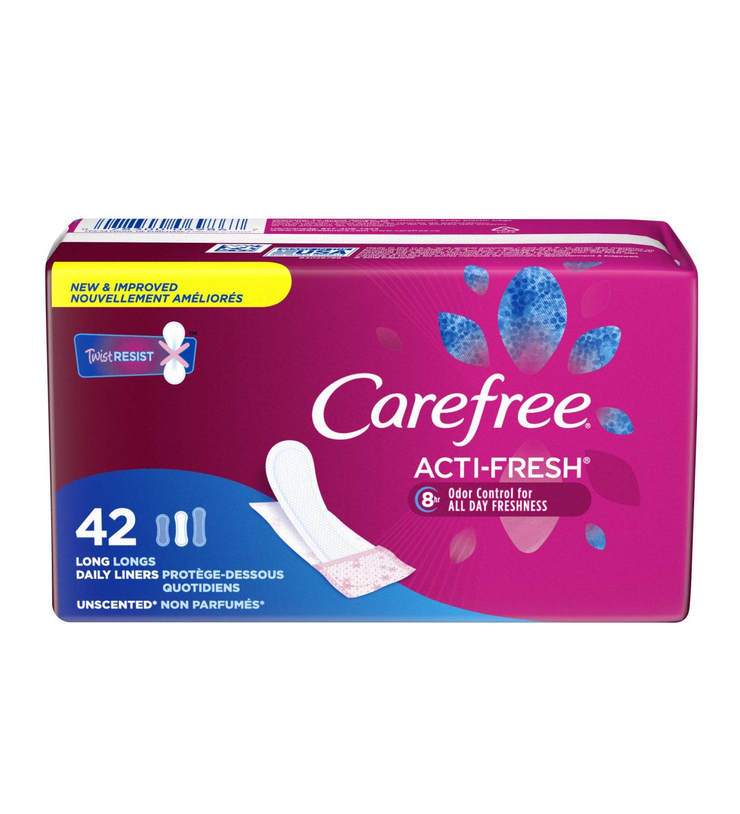 Carefree Body Shape Togo Pantiliners - Unscented | 42 Count (Long) - Buy Online on GoSupps.com