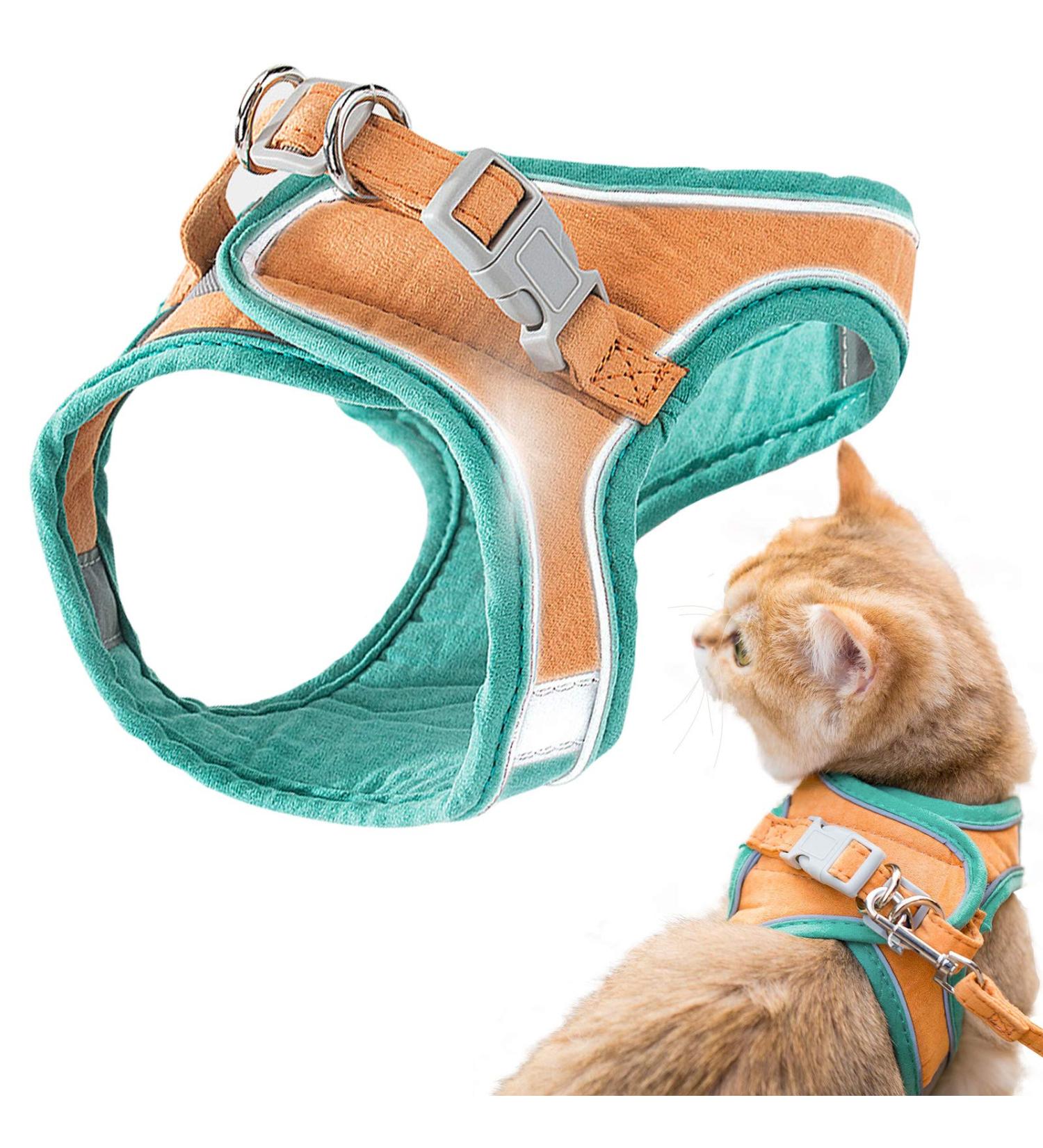 Shop Geeric Cat Dishes & Escape Proof Harness Set | Adjustable Dishes & Leashes for Small Cats - Reflective Stripes - International Shipping Available - Buy Online on GoSupps.com