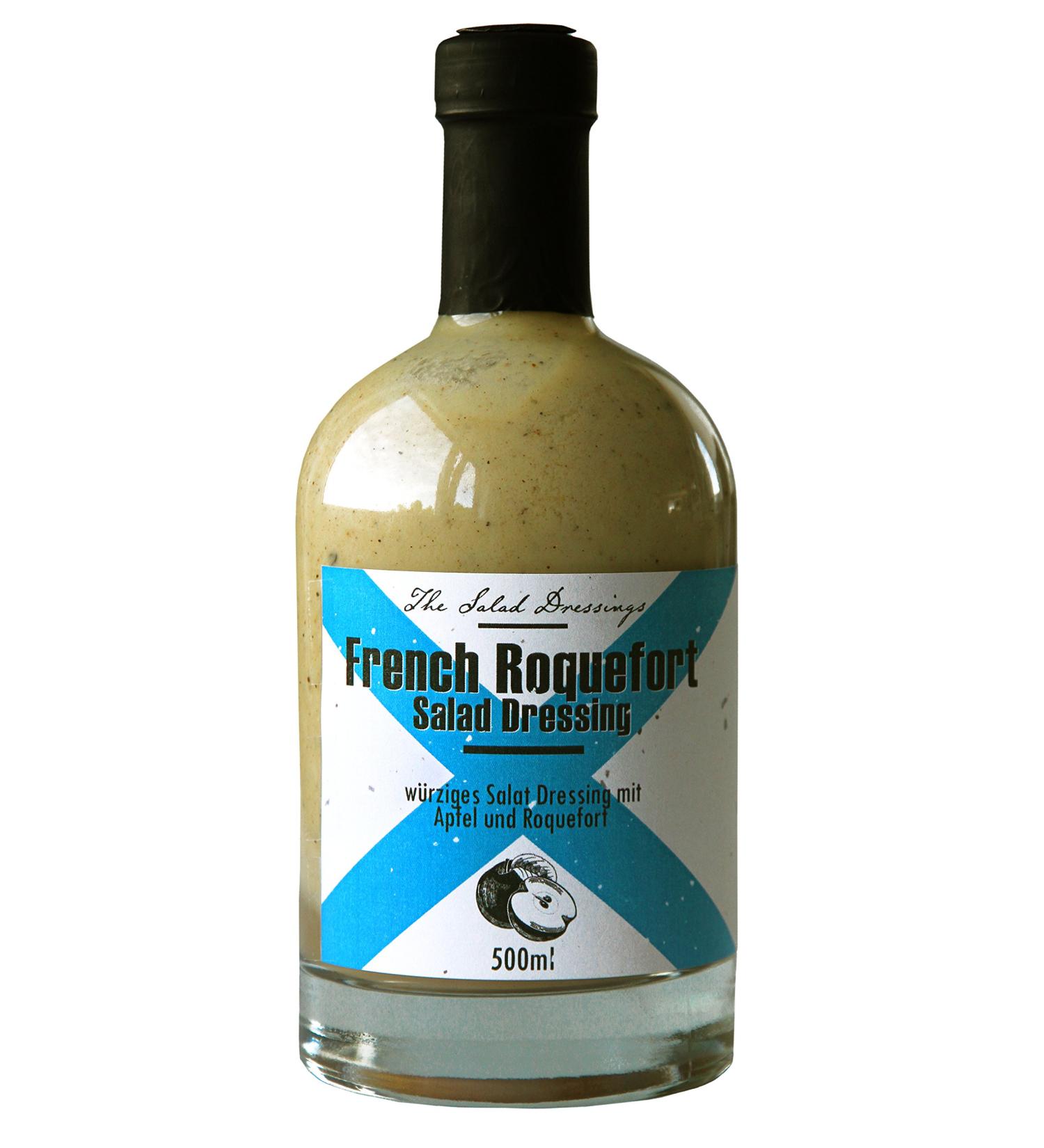 French Roquefort Dressing 500ml - Gourmet Blue Cheese & Apple Puree Salad Dressing - Fire & Glass - Buy Online on GoSupps.com