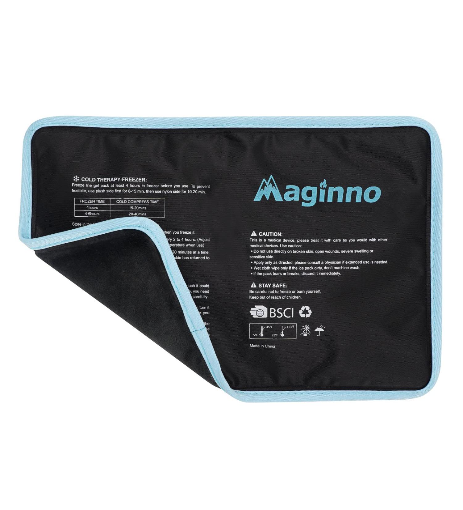 Maginno 12 X 8 Ice Cold Gel Packs - Reusable Hot/Cold Packs for Muscle Pain Relief - Medium Size for Injuries, Surgery Recovery - Shoulder, Lower Back, Knee, Arm, Foot, Hip - Buy Online on GoSupps.com