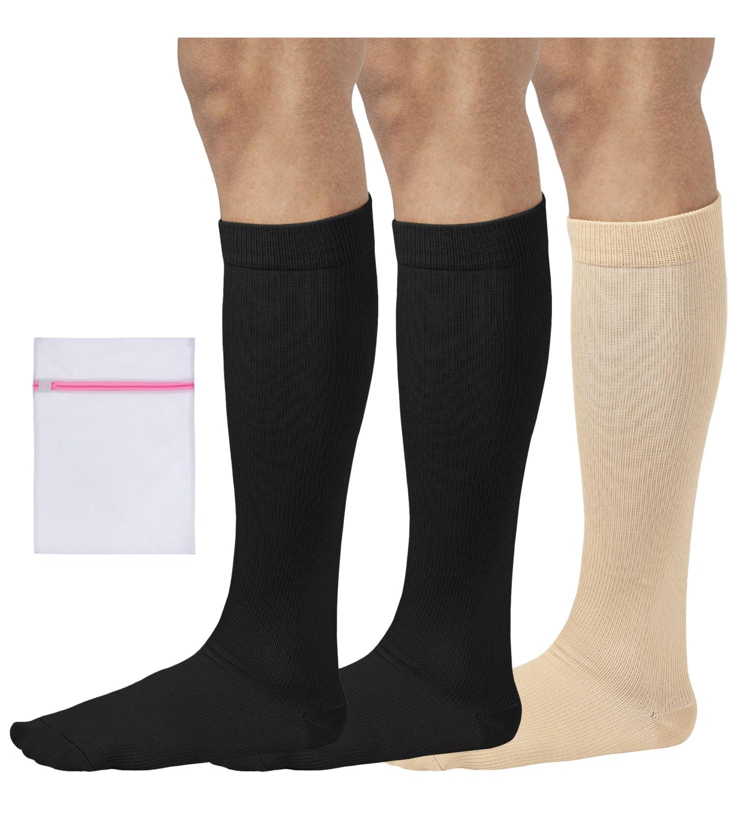 360 RELIEF - Flight Compression Socks Supports | Blood Circulation Travel Work 4XL 2Black+1Beige - Buy Online on GoSupps.com