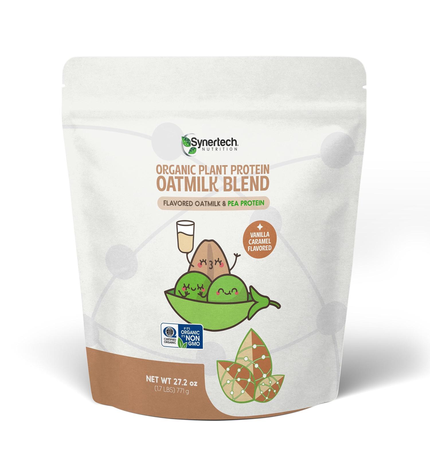 Organic Vanilla Caramel Pea Protein Oatmilk Blend - 30 Servings 10g Protein Non-GMO Vegan Allergen Free - 1lb Bag - Buy Online on GoSupps.com