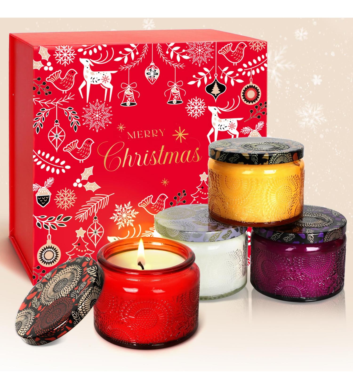 Christmas Candles for Women - Aromatherapy Scented Soy Wax Gift Set for Her Mom Wife & Friends | Ideal for Home Meditation Bath & Relaxation - Buy Online on GoSupps.com