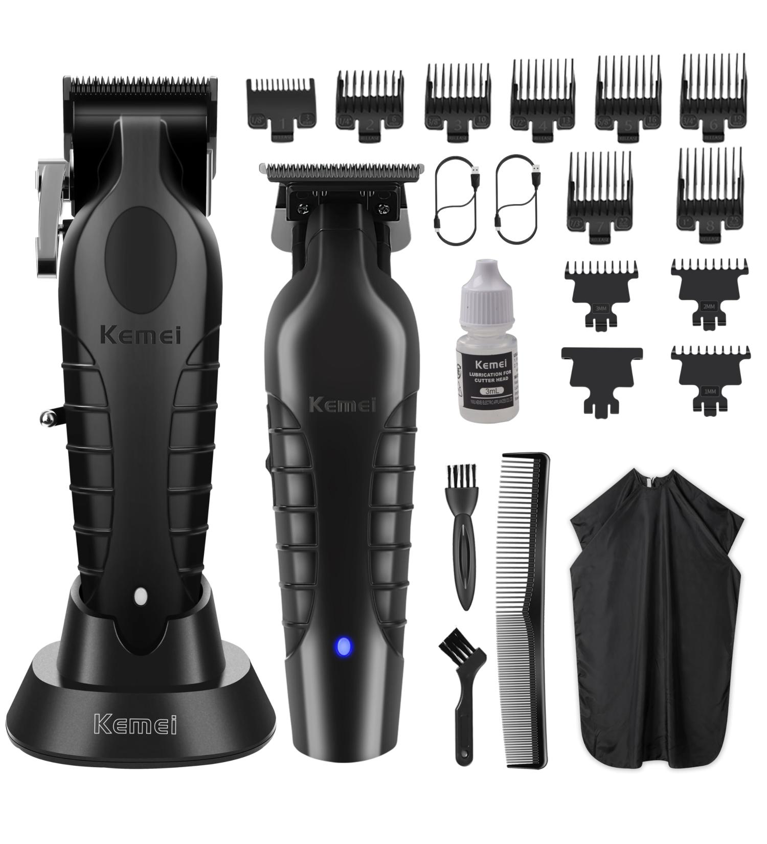 KEMEI Hair Clippers for Men | Professional Cordless Trimmer Set with LED Display & 11 Guide Combs - Precision Grooming - Buy Online on GoSupps.com