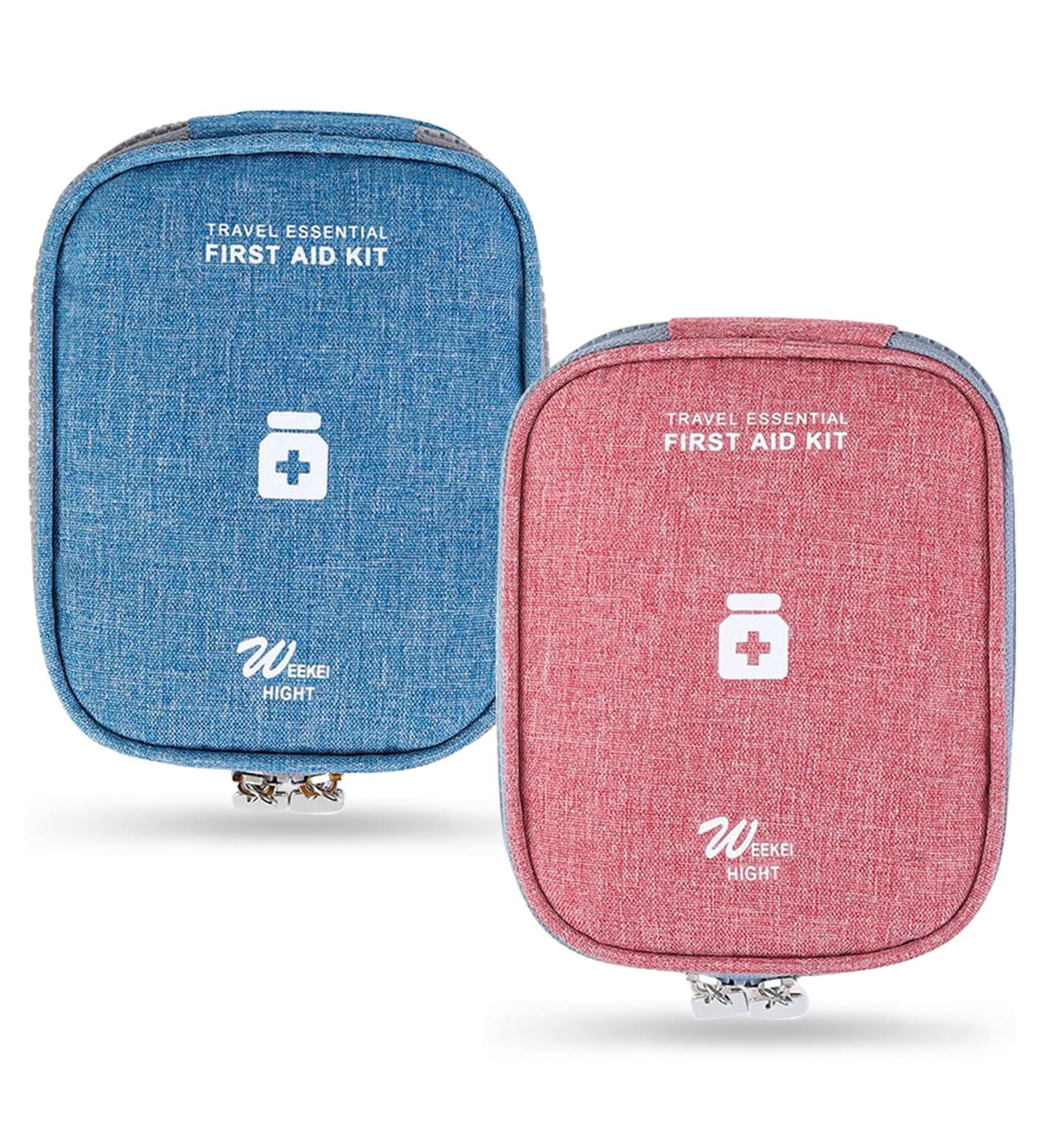 Rnhdly 2-Piece Travel Pharmacy Bag | Waterproof Mini First Aid Bag for Medication Emergency Essentials | Portable & Compact for Office Travel & Camping - Buy Online on GoSupps.com