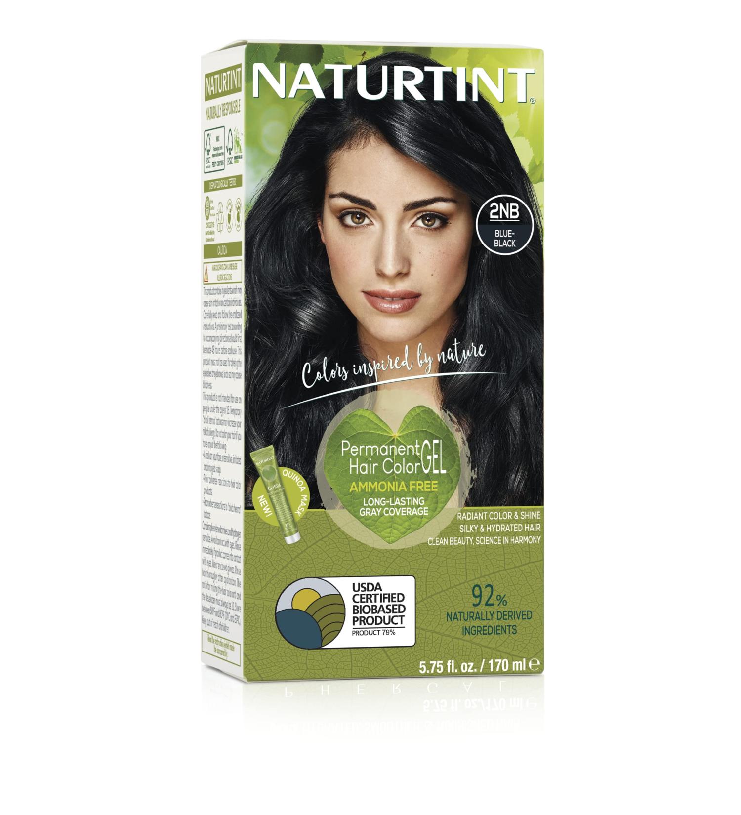 Naturtint 2NB Blue Black Permanent Hair Color - Ammonia Free, Vegan, Cruelty Free, Up to 100% Gray Coverage, Long Lasting Results - Buy Online on GoSupps.com