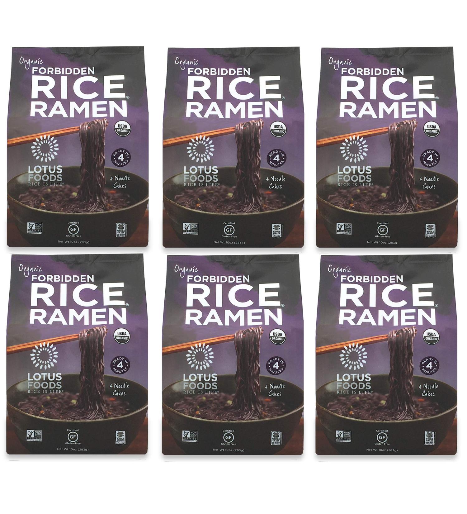 Lotus Foods Organic Forbidden Rice Ramen Noodles - 10oz (Pack of 6) | Gourmet Gluten-Free Option - Buy Online on GoSupps.com