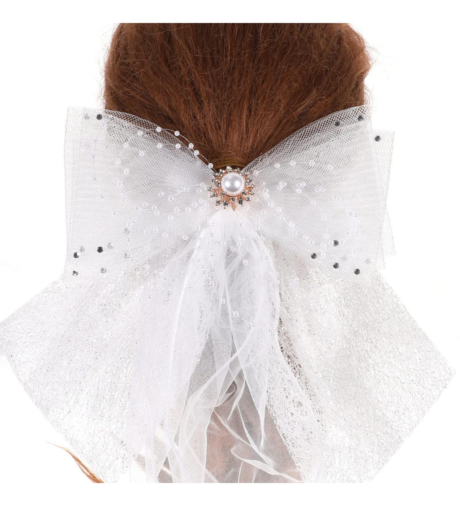 Bridal Headwear Bridal Wedding Veil 1920s Accessories for Women Bridal Bow Veil Flapper Headband Wedding Bridal Veil Flapper Accessories Pearl Bow Veil Dress Lace Grace Miss - Buy Online on GoSupps.com