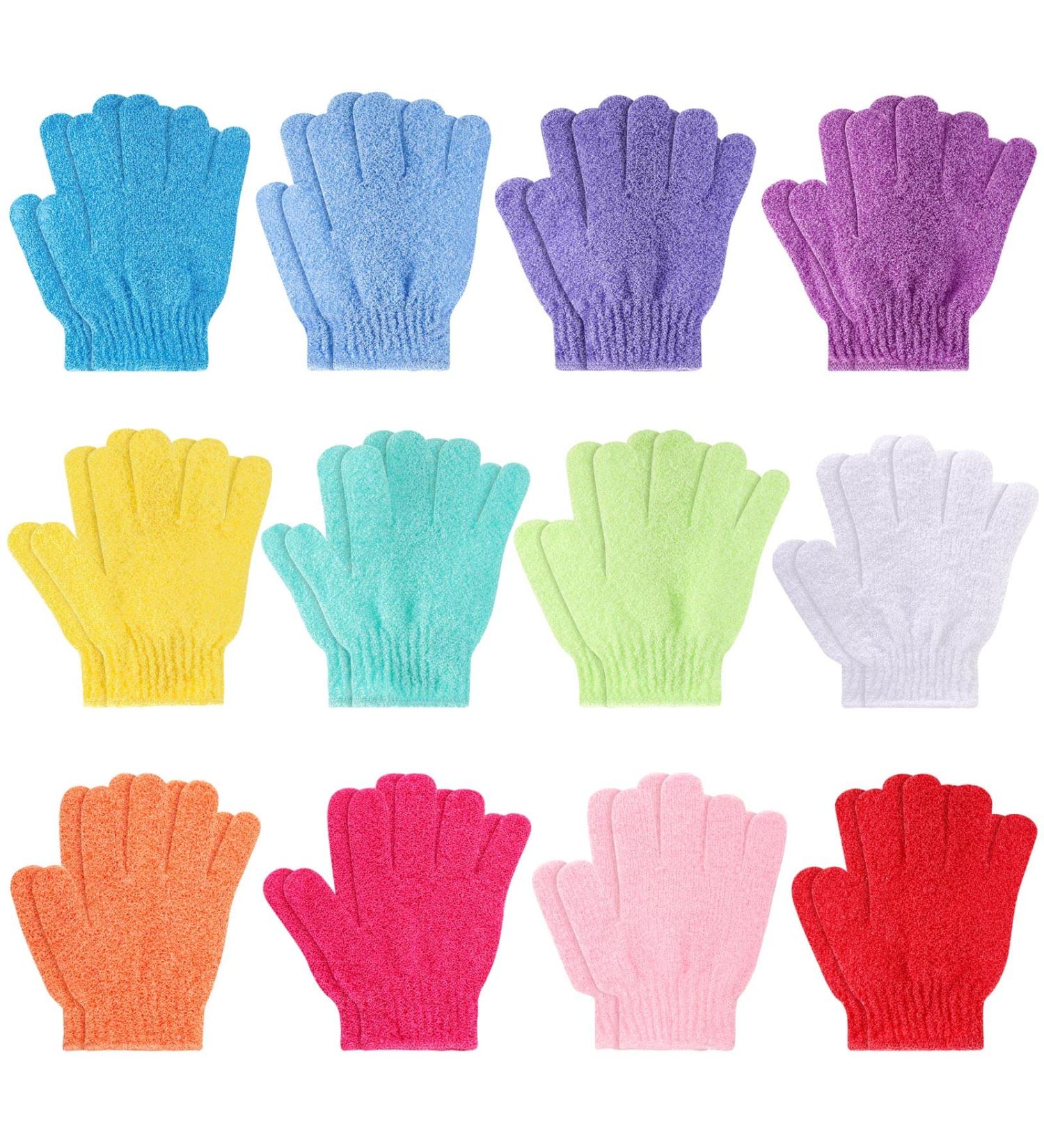24 Pcs Exfoliating Shower Gloves - Body Scrubber for Spa Massage and Dead Skin Cell Removal - Buy Online on GoSupps.com