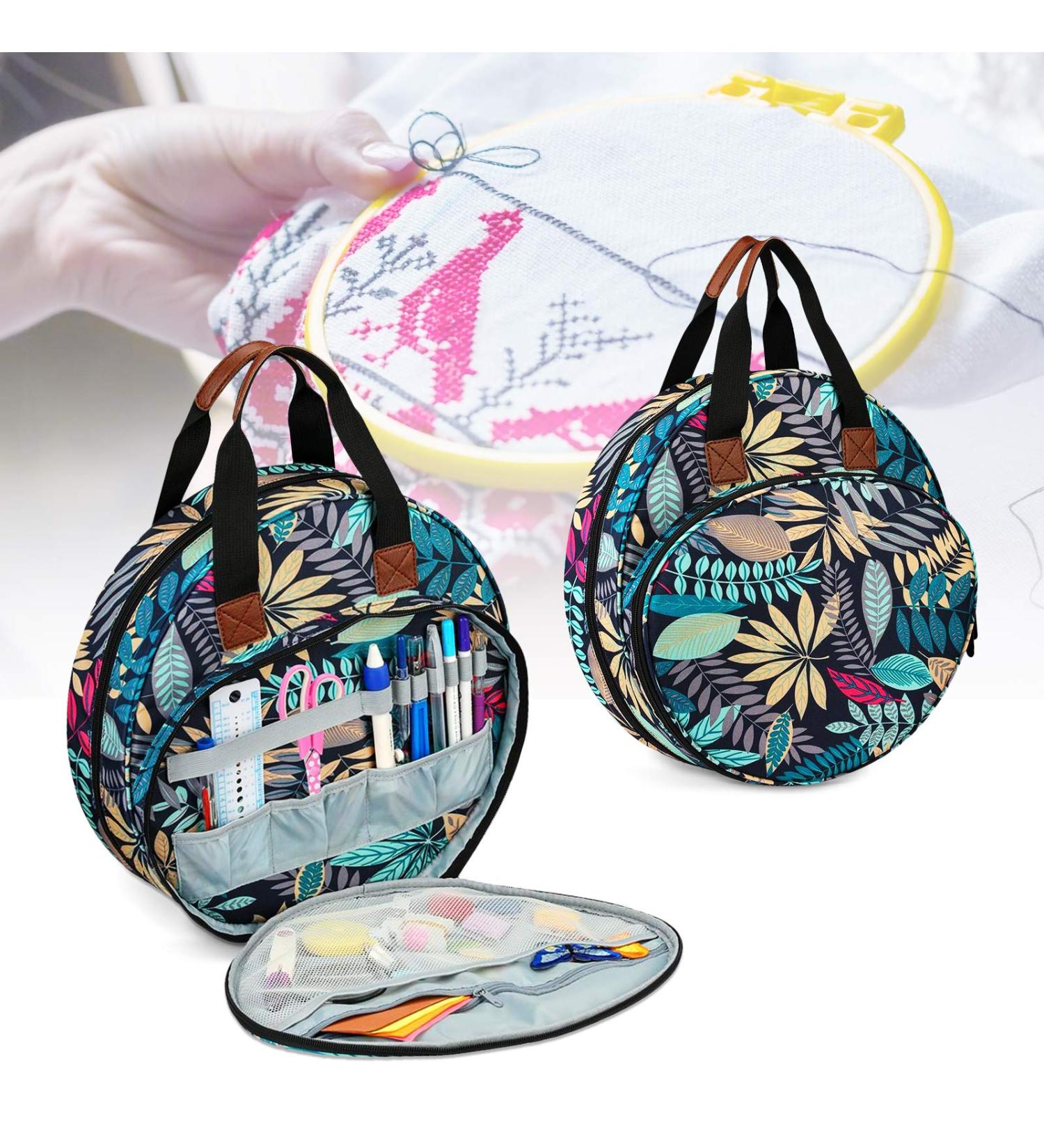 Embroidery Storage Bag 600D Oxford | Cross Stitch Embroidery Supplies Organizer for Adults | Portable Carrying Bag - Beginner Embroidery Kit (Bag ONLY) - Buy Online on GoSupps.com
